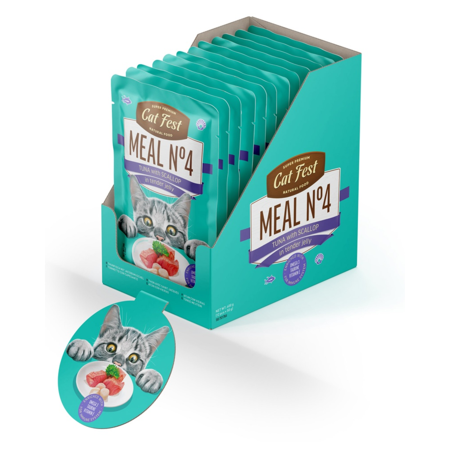 Cat Fest Wet Cat Food in Jelly & Tuna With Scallop - 50g