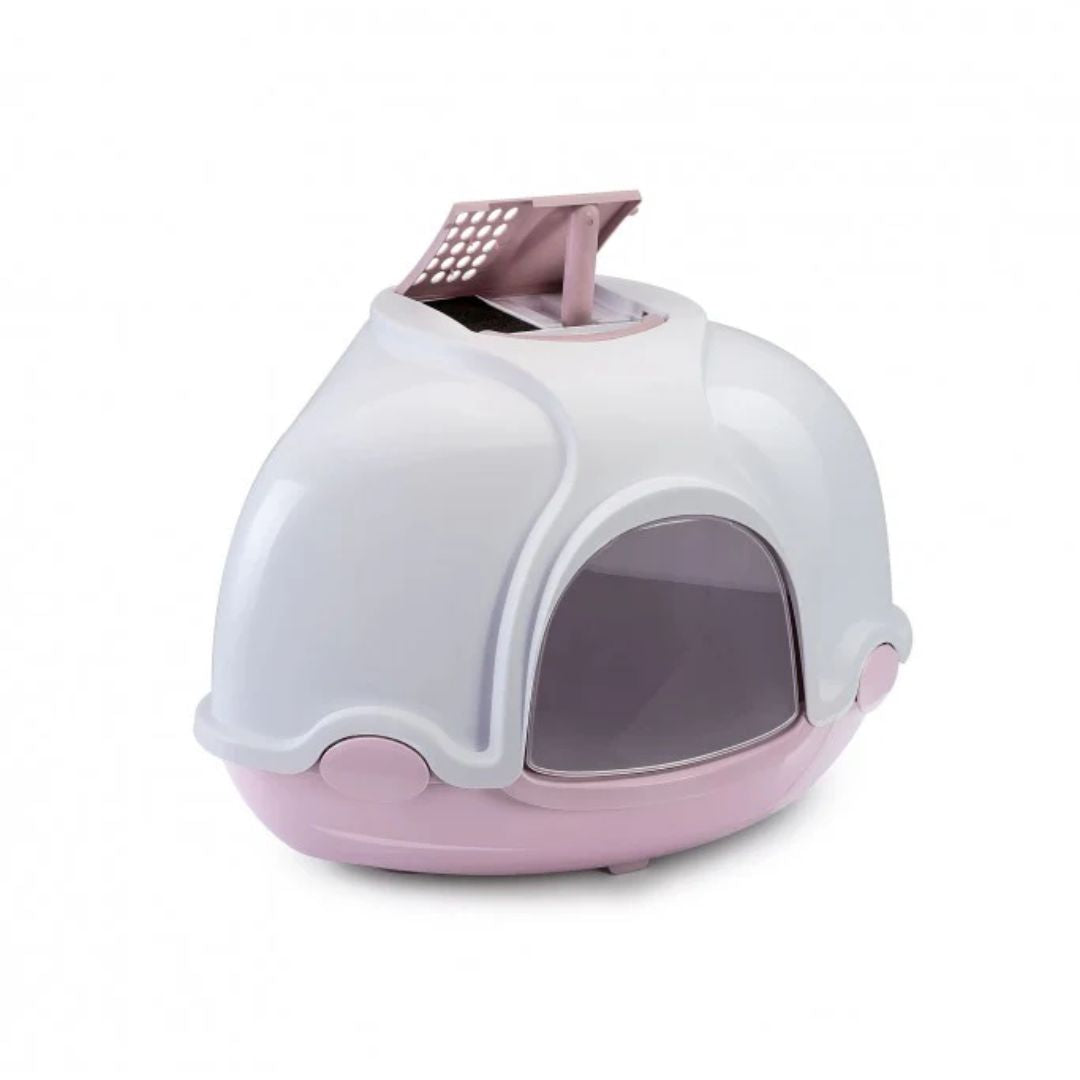 Imac Ginger Hooded Corner Litter Tray - 52×52×44.5 cm