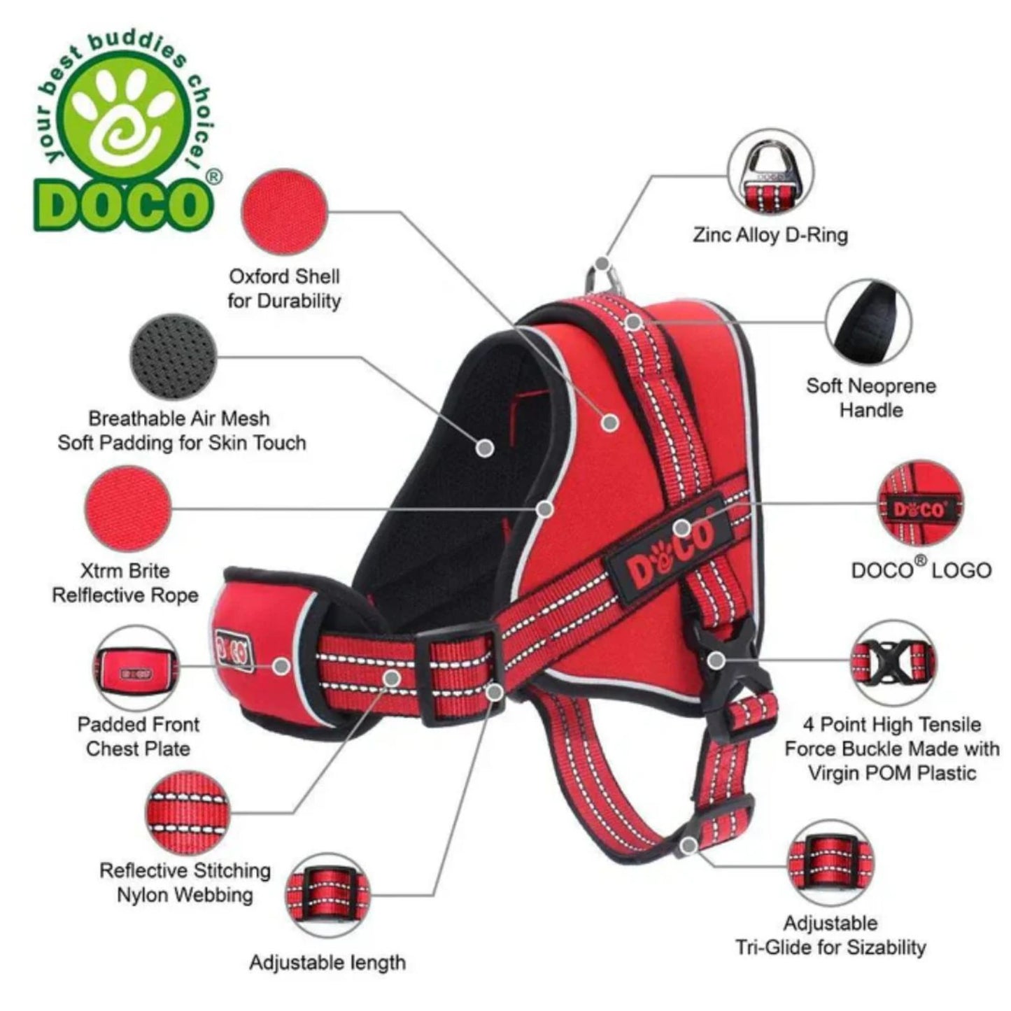 Doco Vertex Power Harness Previous Durable Power Dog Harness