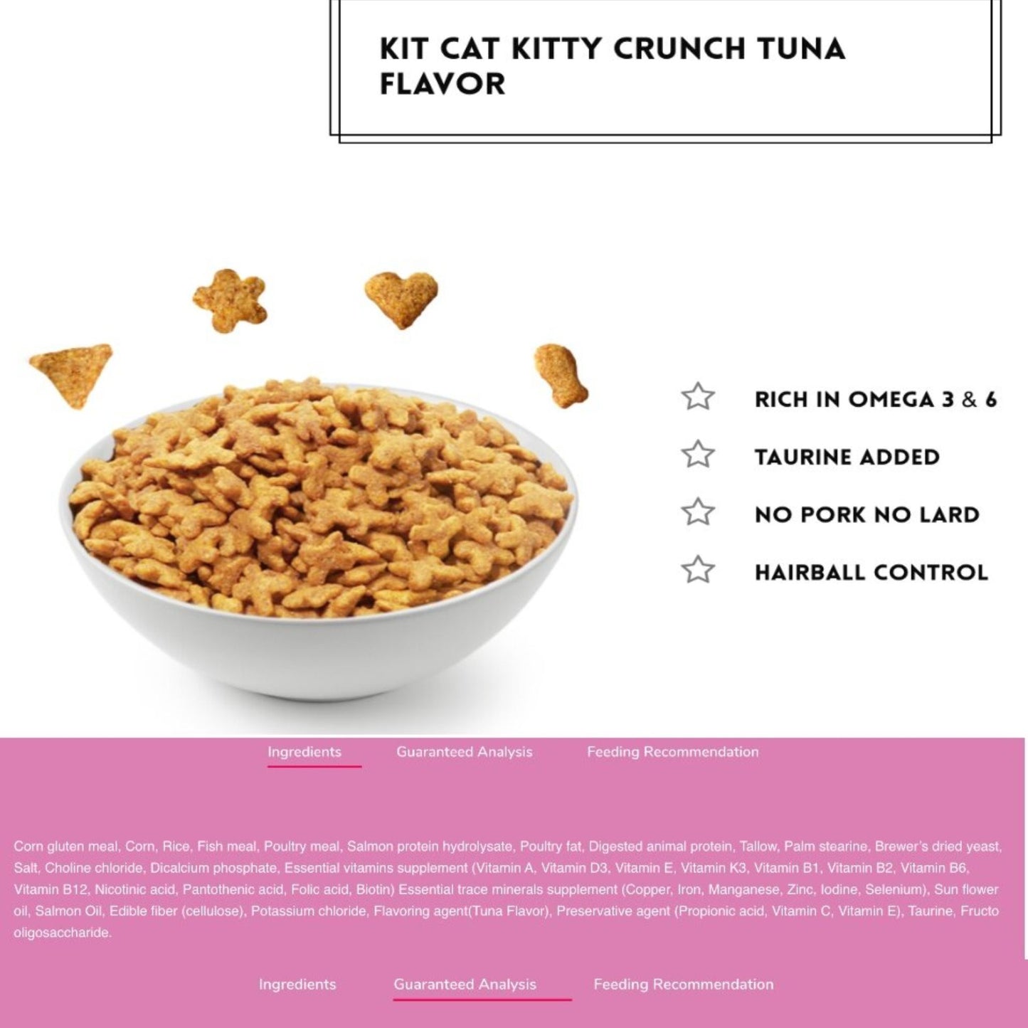 Kit Cat Kitty Crunch Tuna Flavour Cat Treats - 60g