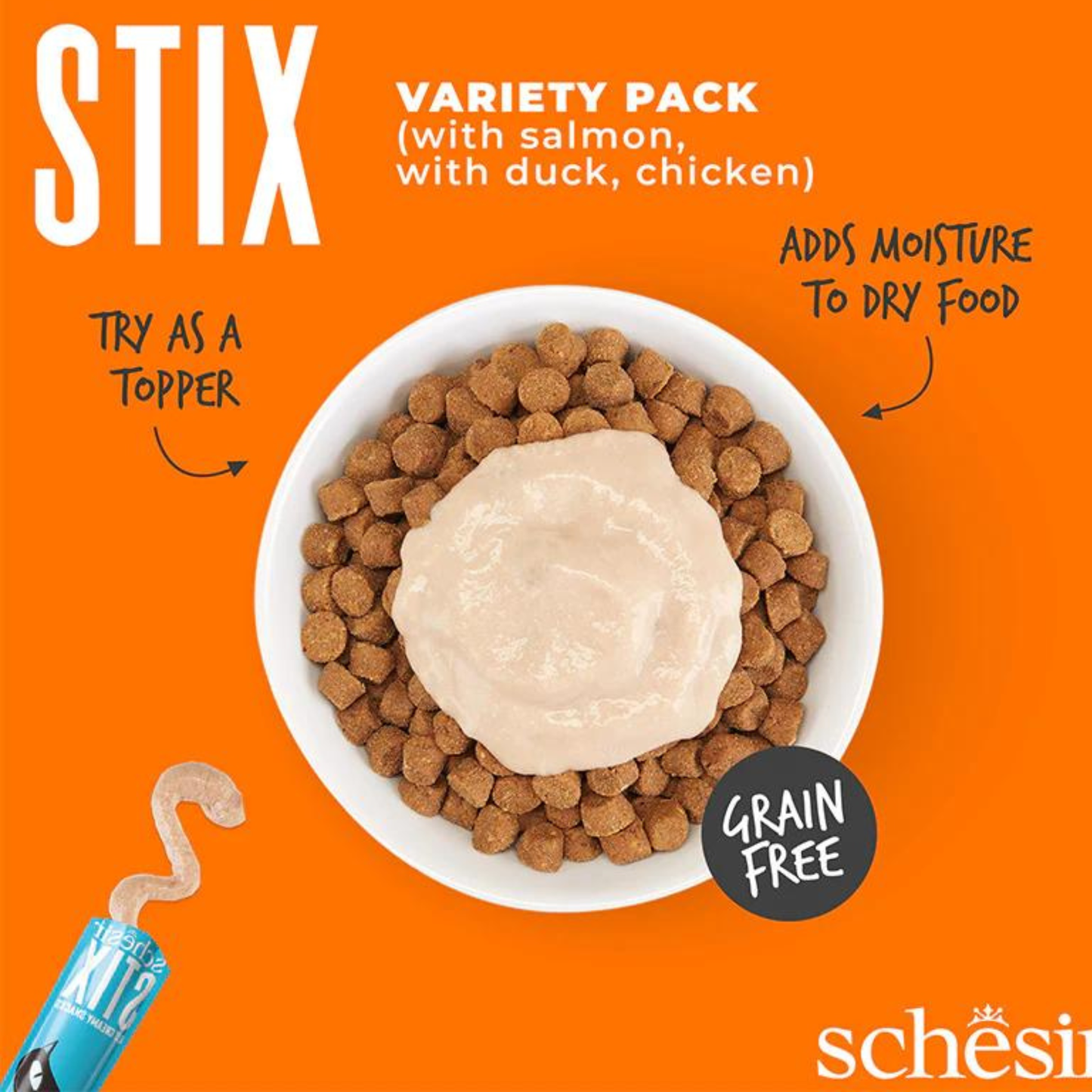 Schesir Cat Treat Stix Chicken Duck & Salmon - 6x15G