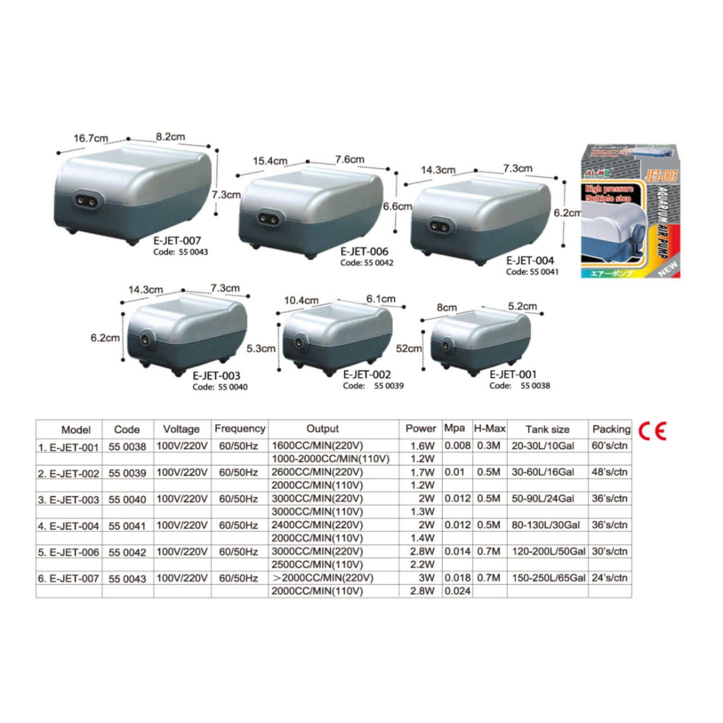 Air compressor with dimensions and specifications on a white background