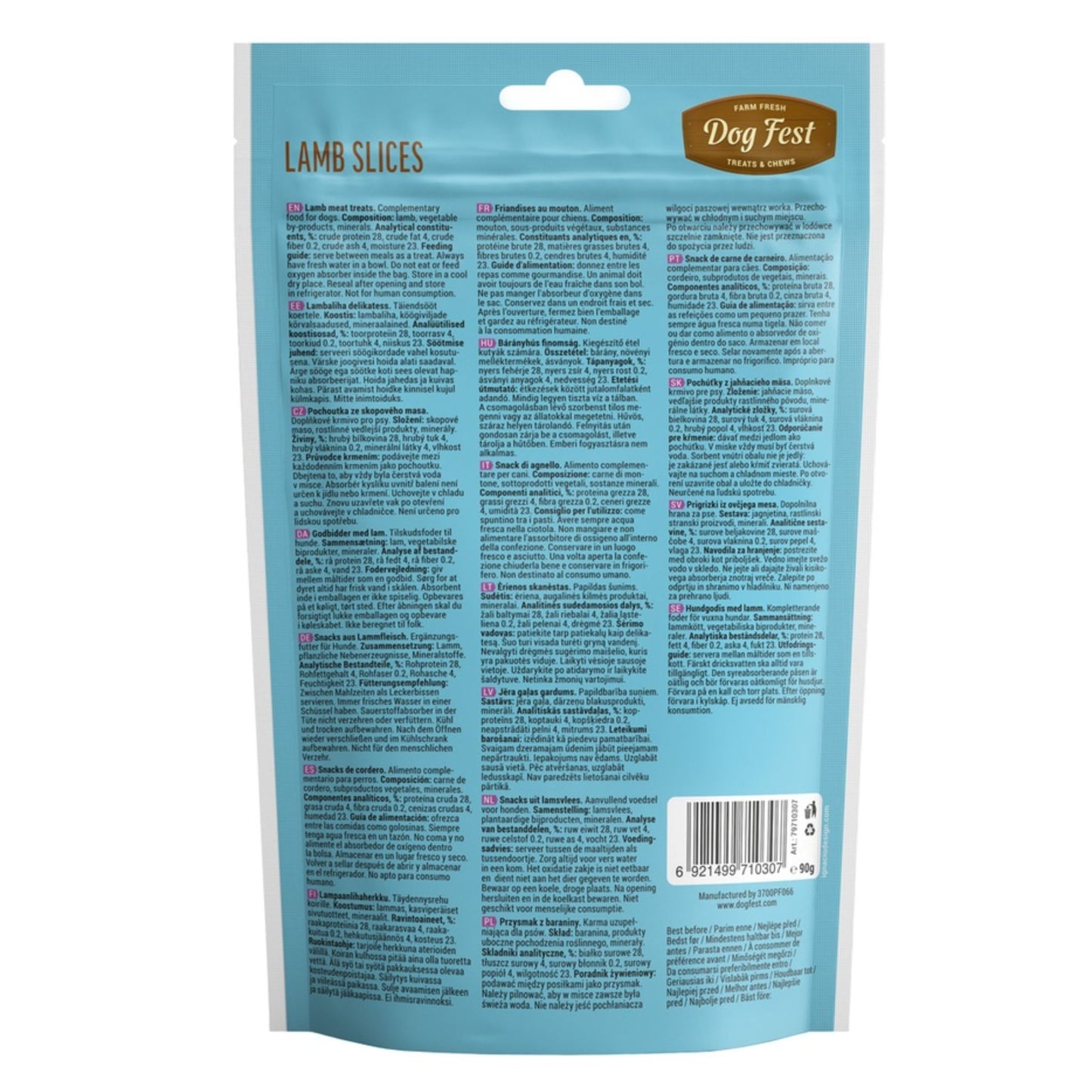 Dog Fest Lamb Slices For Puppie - 90g