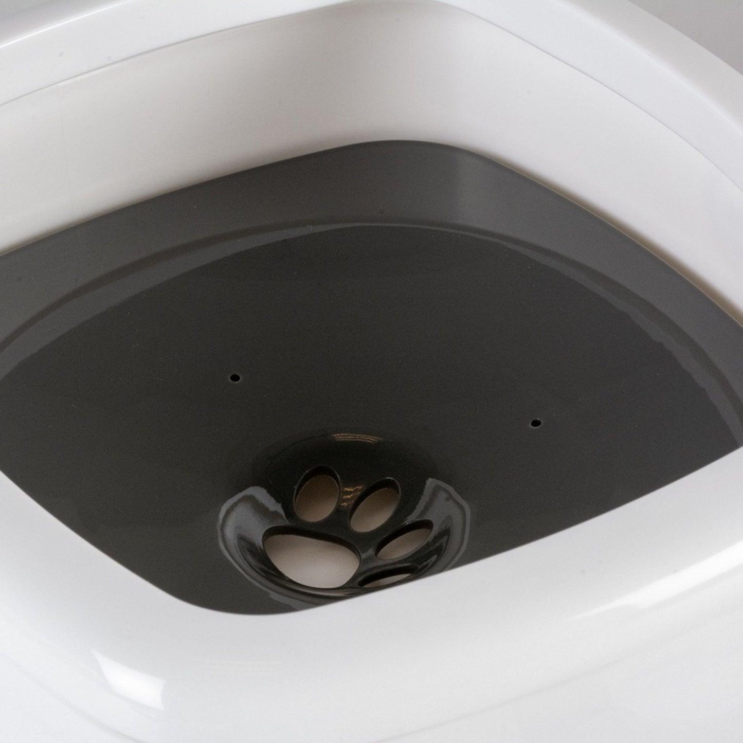 Duvo+ Splash-Proof Square Drinking Bowl White/Grey - 1500ml