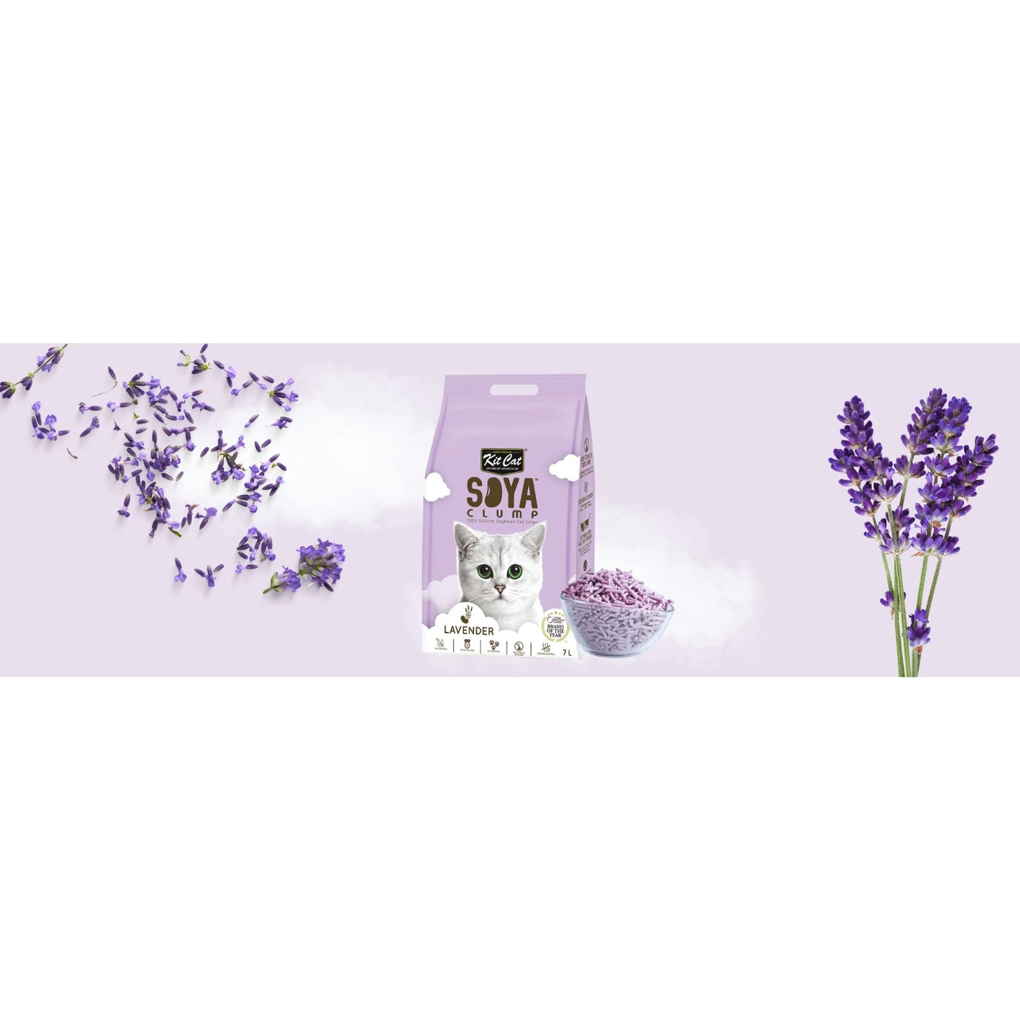 Kit Cat Soya Clump Soybean Lavender Scented Cat Litter - 7 L