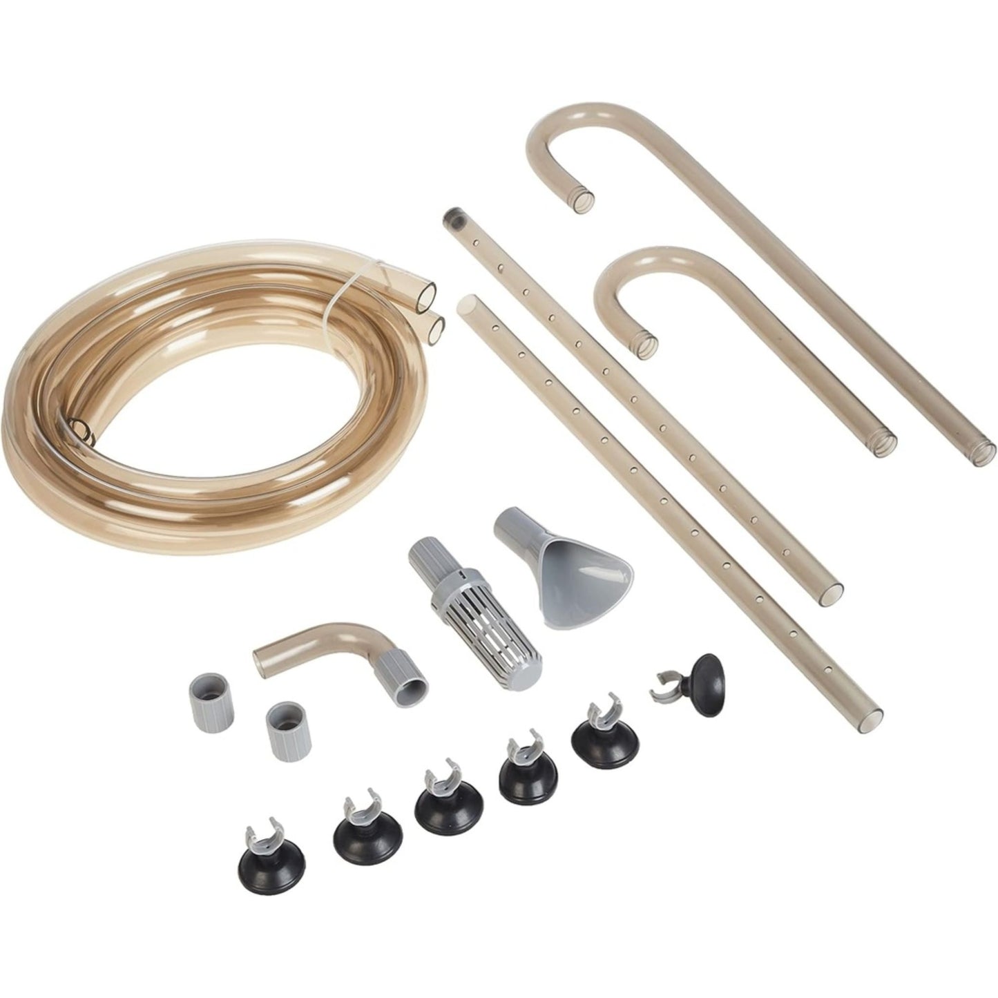 Set of plumbing pipes and fittings on a white background