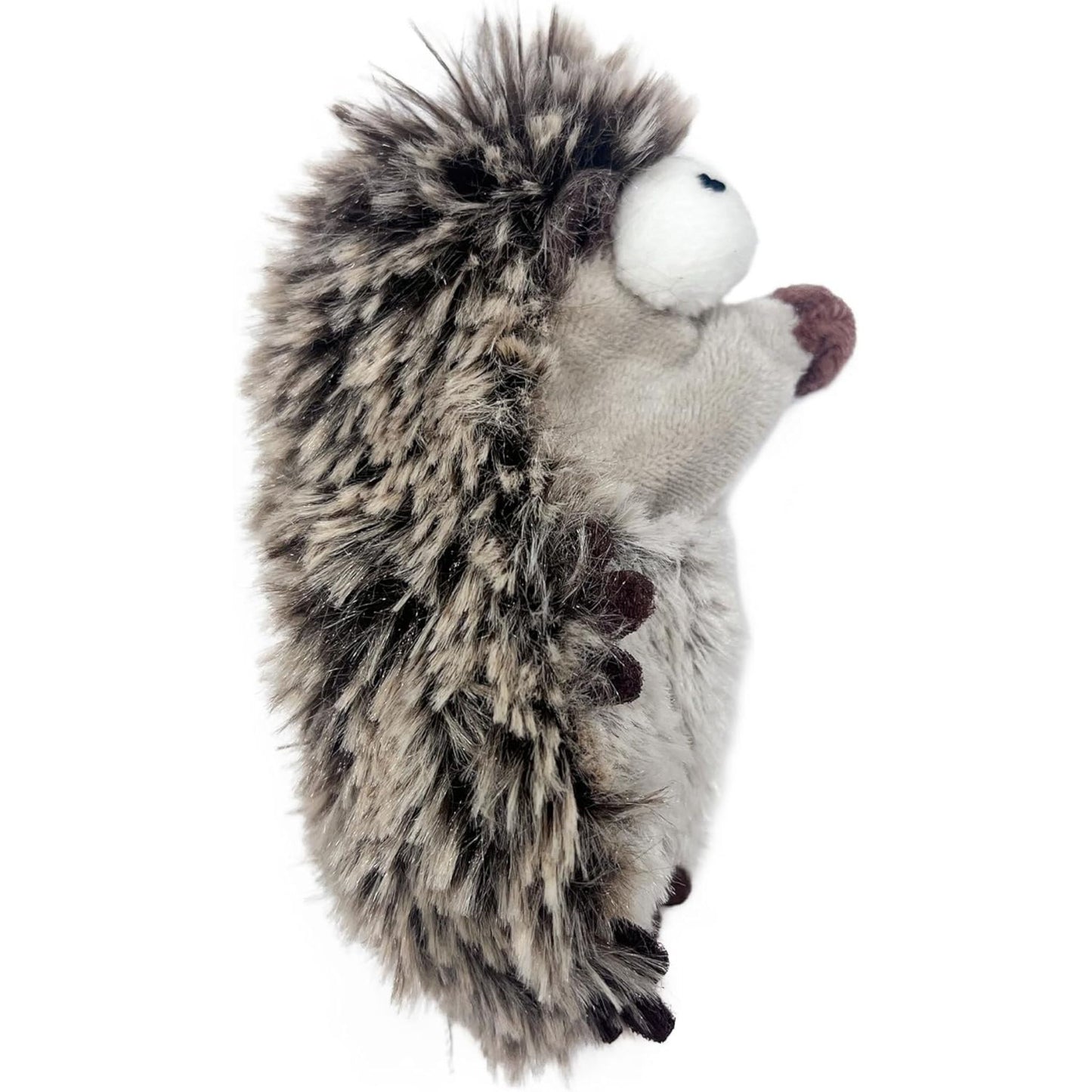 Plush toy hedgehog on a white background