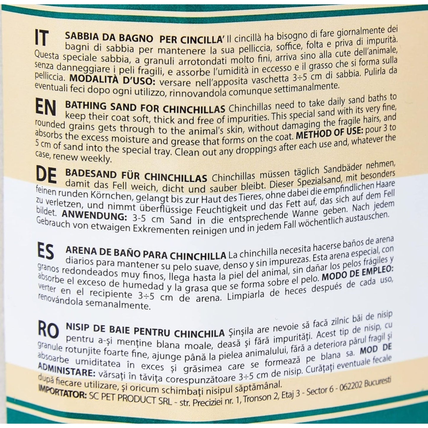 Padovan Bathing Sand Dust-Free Grooming Sand – 2L