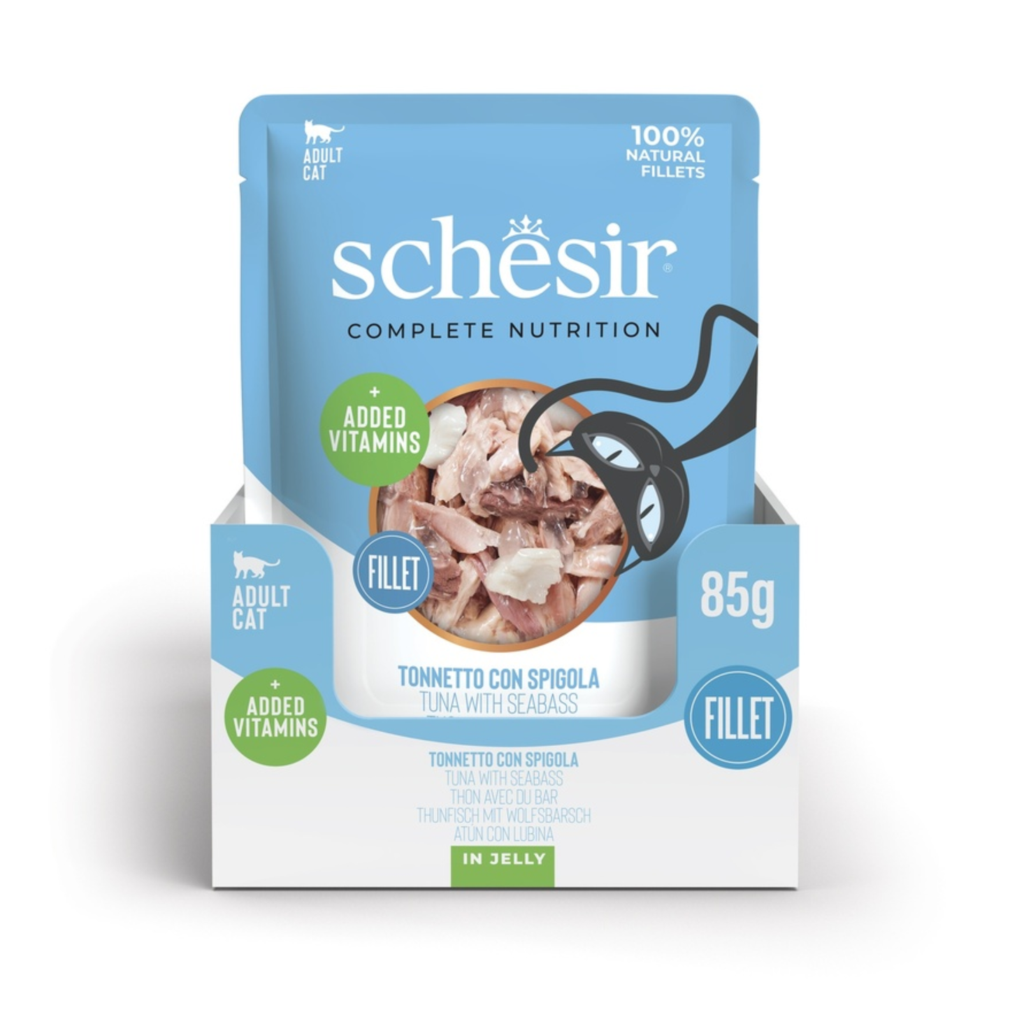 Schesir Cat Pouch Jelly Tuna With Seabass Wet Food - 85G