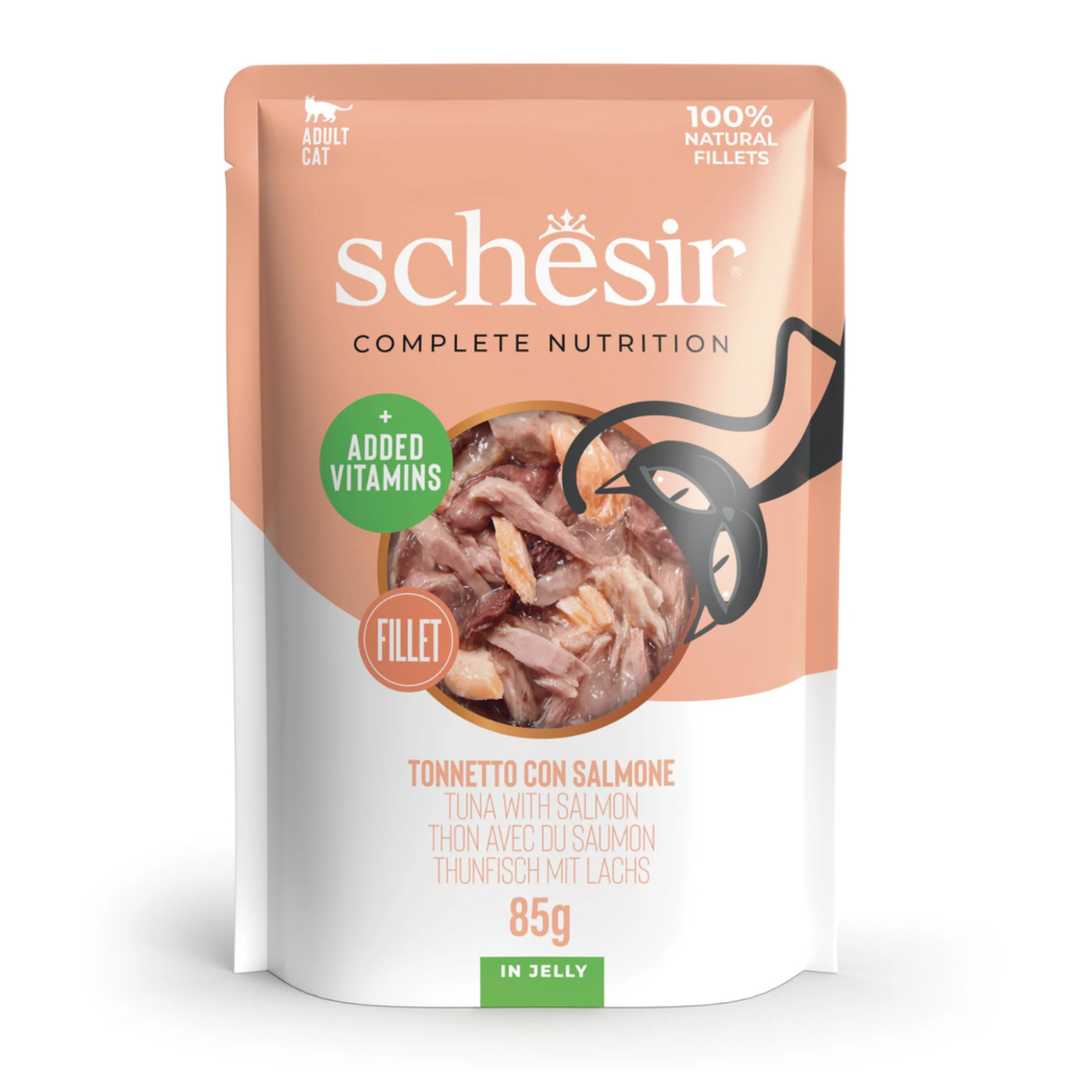 Schesir Wet Cat Food in Jelly Pouch- Tuna With Salmon - 85g