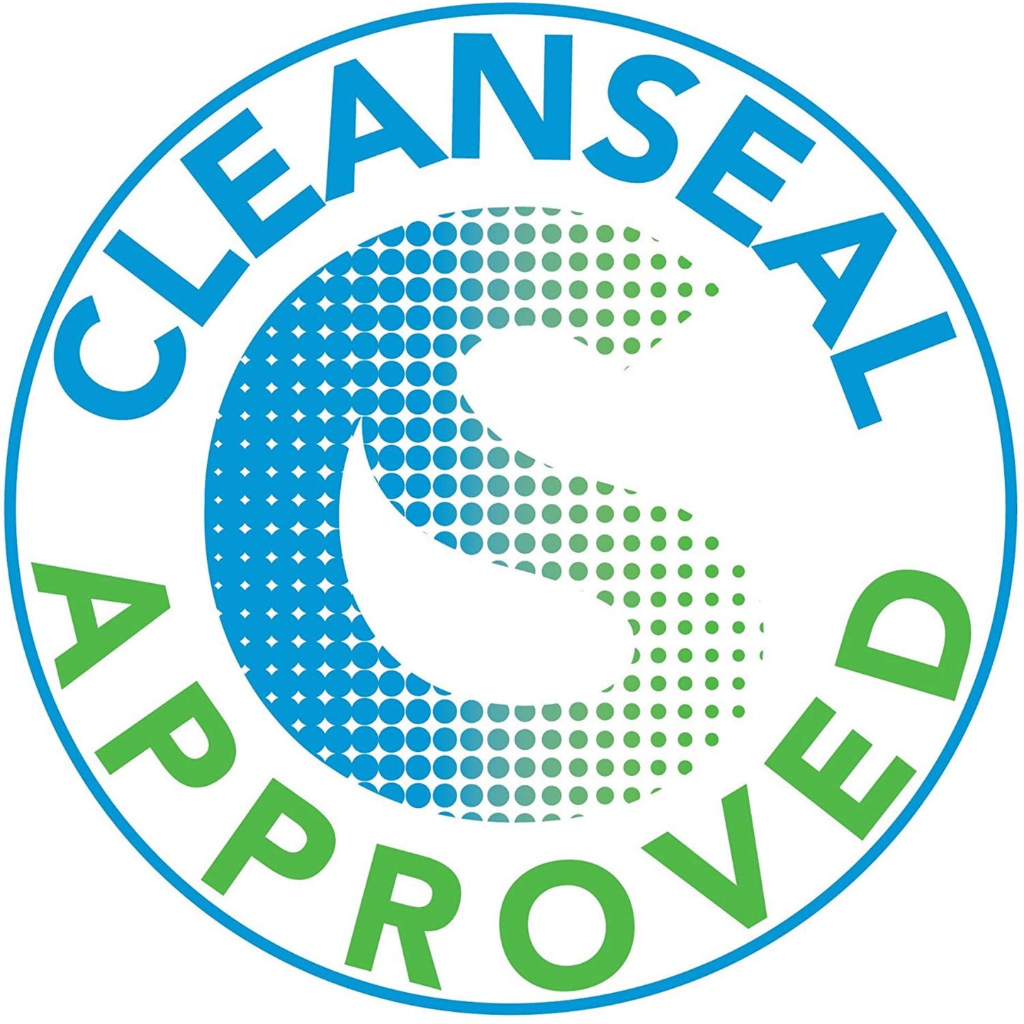 CLEANSEAL Approved logo with blue and green colors on a white background