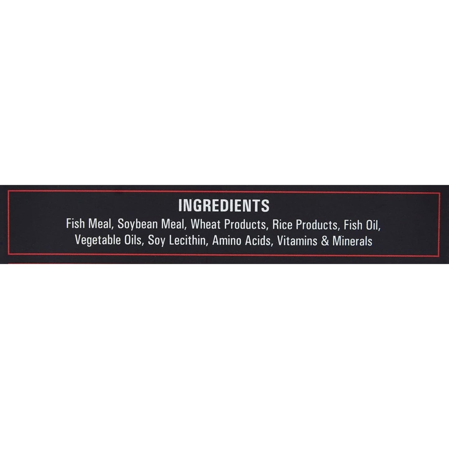 List of ingredients on a label with a black border.