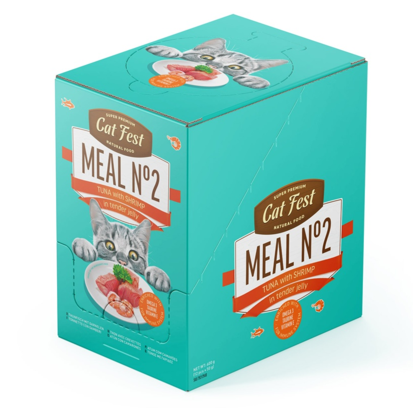 Cat Fest Meal Wet Cat Food in Jelly & Tuna With Shrimp - 50g