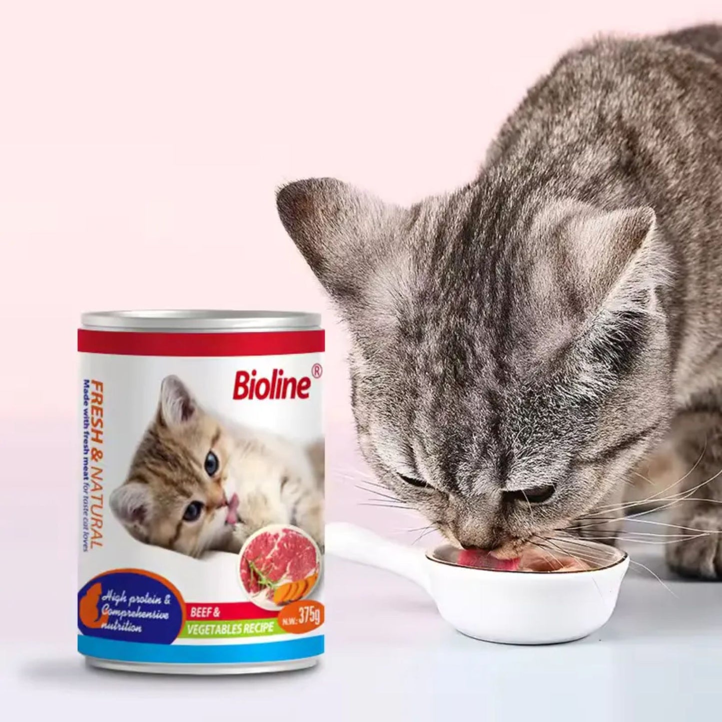 Bioline Canned Cat Food Beef & Vegetables - 375g