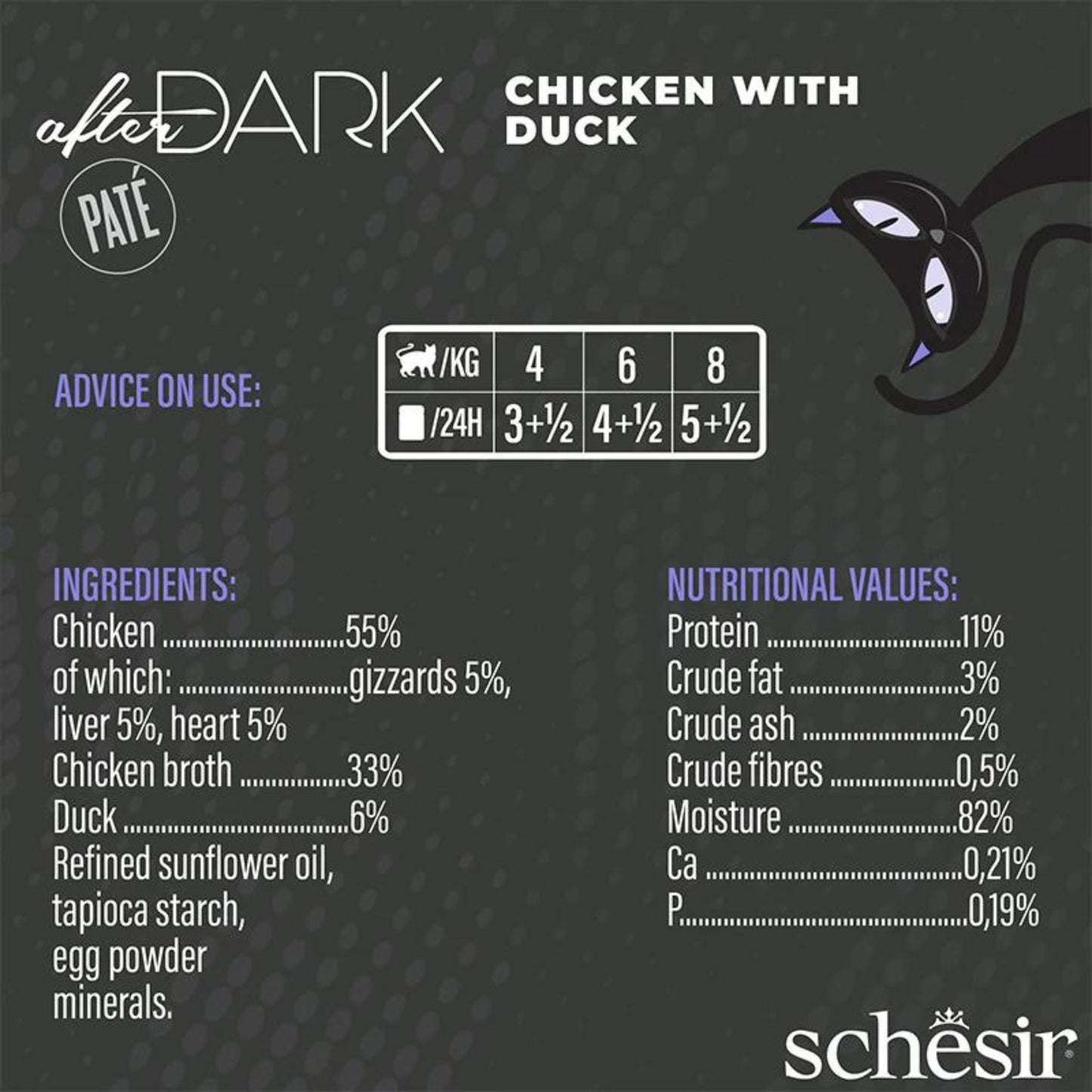 Schesir After Dark Cat Pate Chicken & Duck Wet Cat Food - 80G
