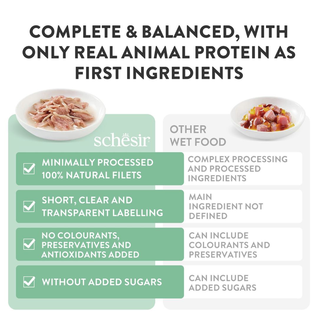 Schesir Complements Cat Wet Food in Jelly Can- Tuna 70g