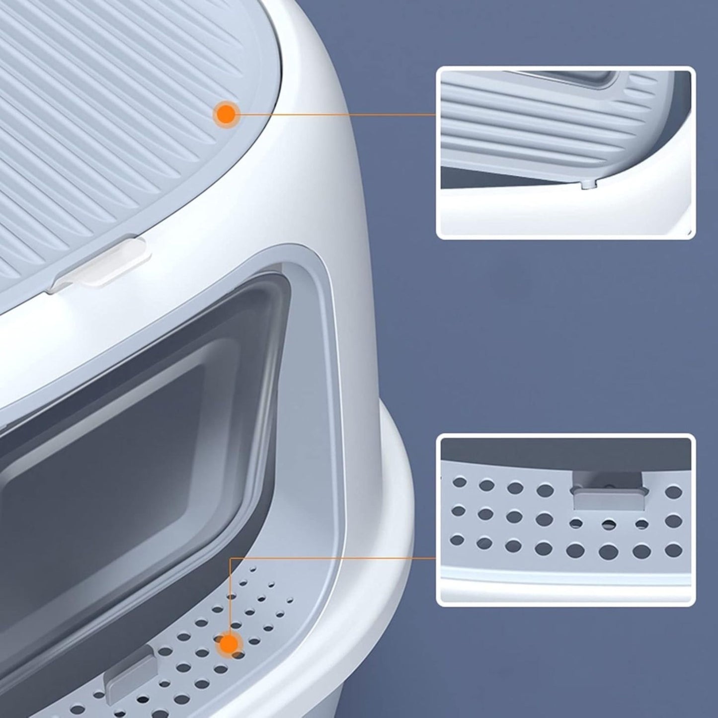 Pado Jumbo Cat Litter Box Grey - 40X39X52cm