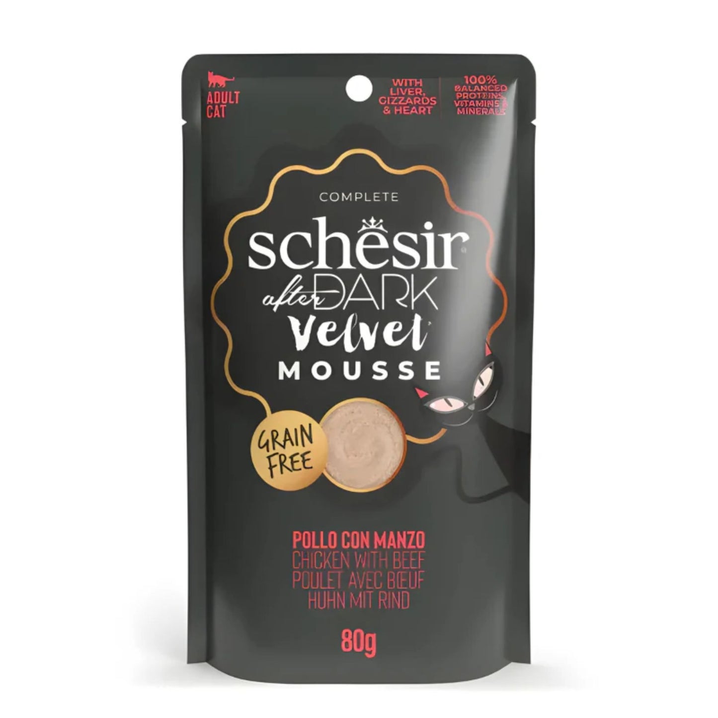 Schesir Velvet Mousse Variety Pack Wet Cat Food - 12X80G