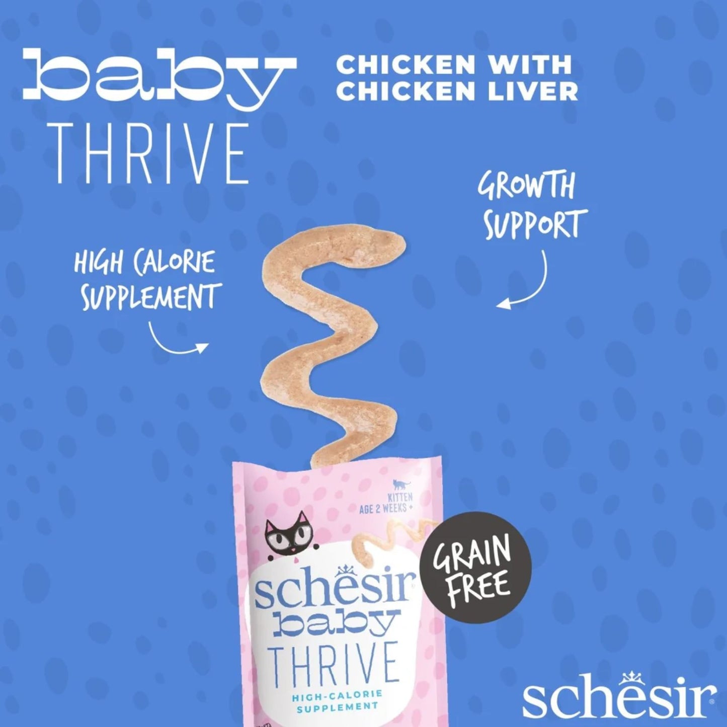 Schesir Baby Thrive Mousse Kitten Chicken Wet Food - 20X8G