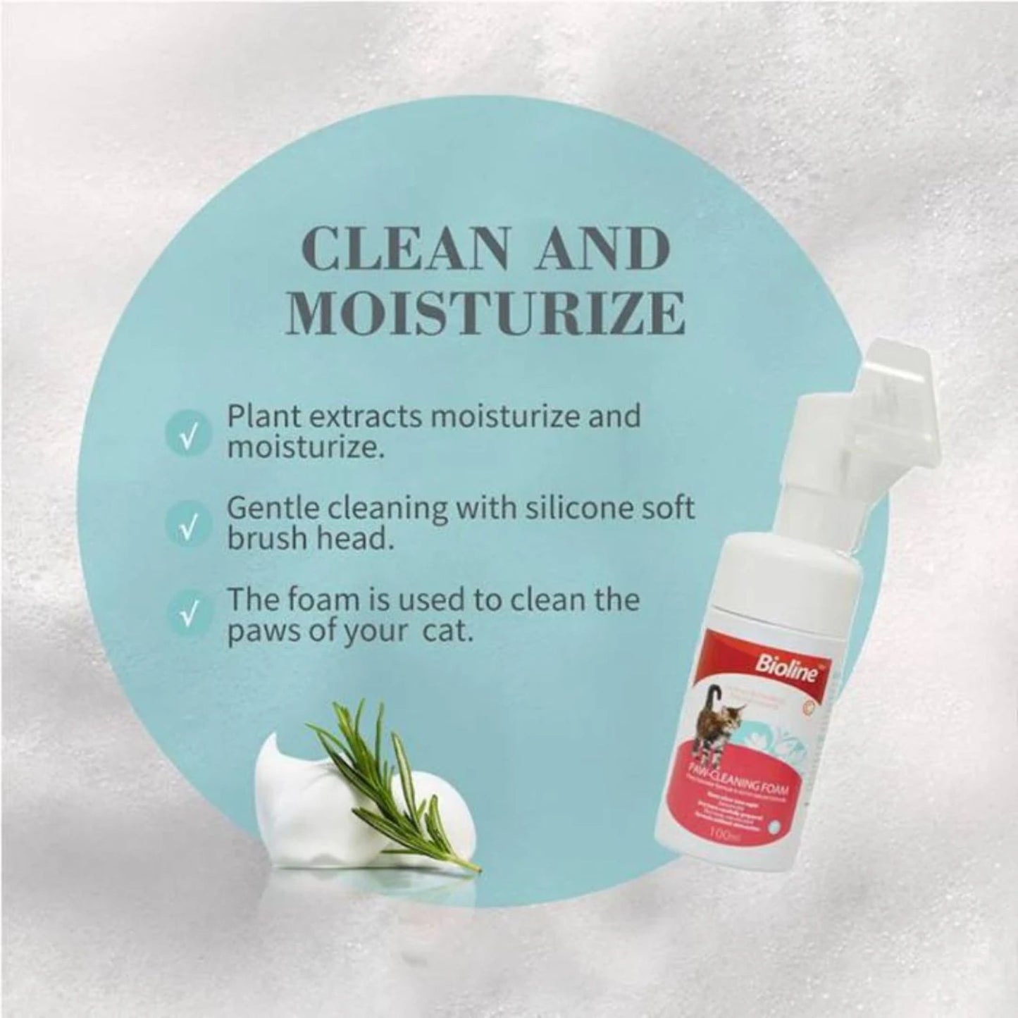 Bioline Paw Cleaning Foam For Cats & Dogs