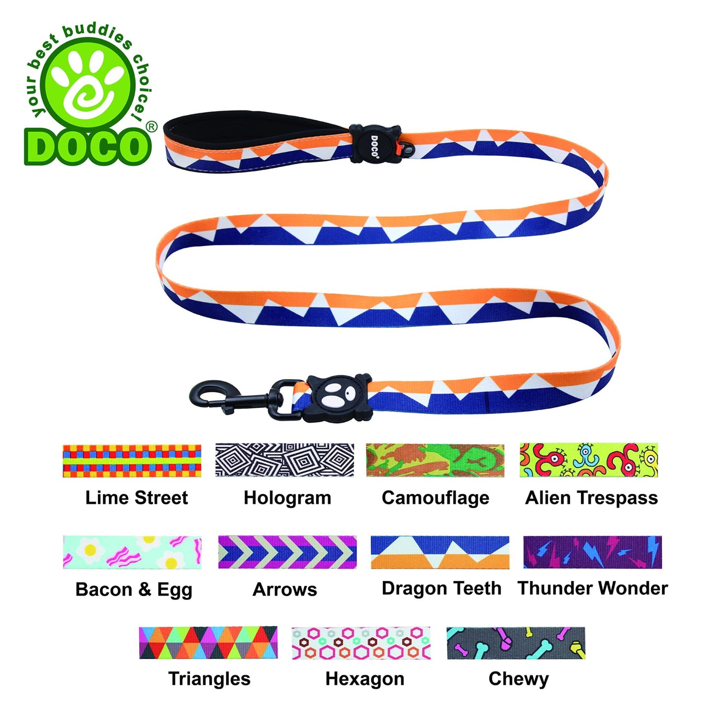 Doco Loco Dog Leash - 5Ft
