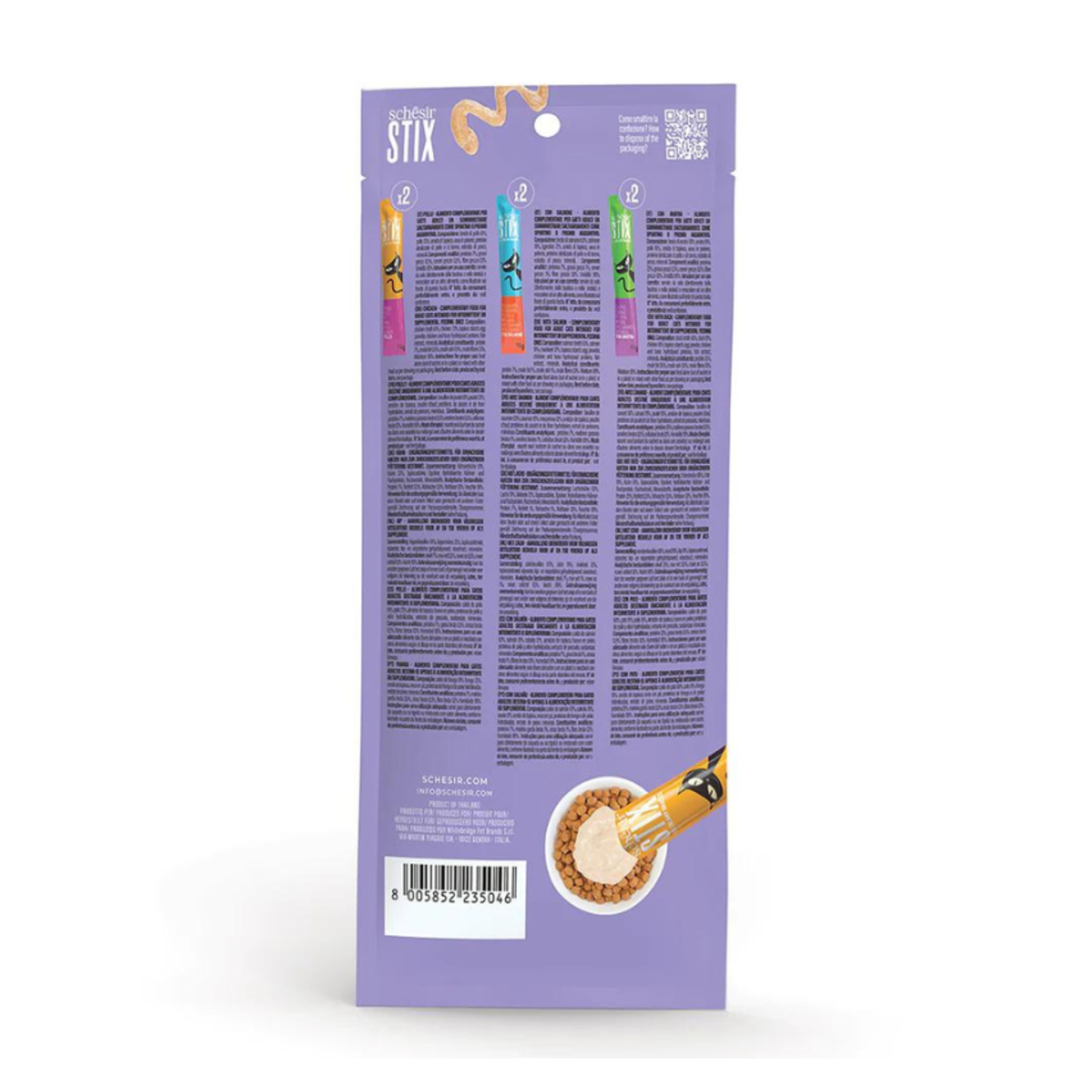 Schesir Cat Treat Stix Chicken Duck & Salmon - 6x15G