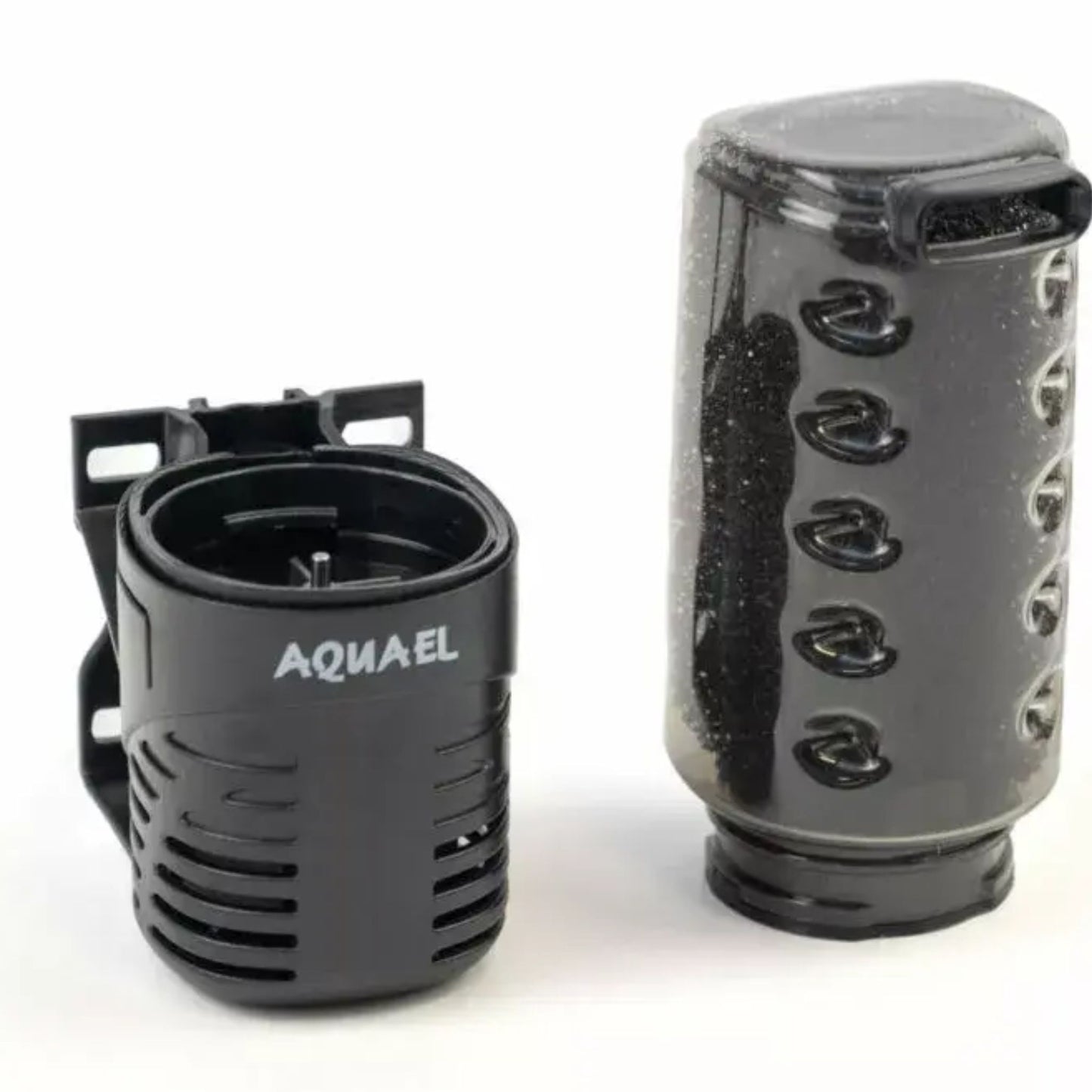 Two black and grey Aquael products on a white background