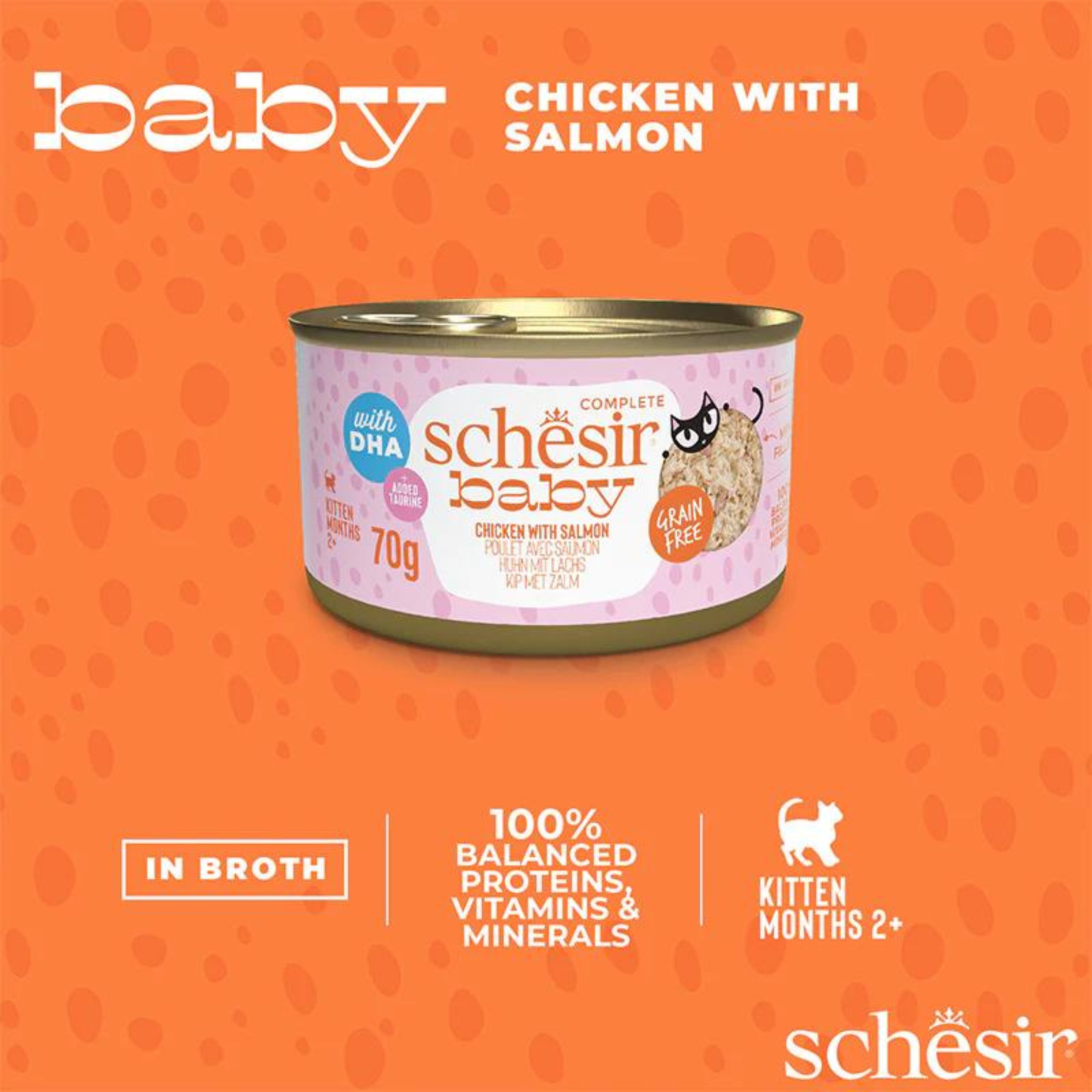 Schesir Baby Kitten Chicken & Salmon Wet Food - 70G