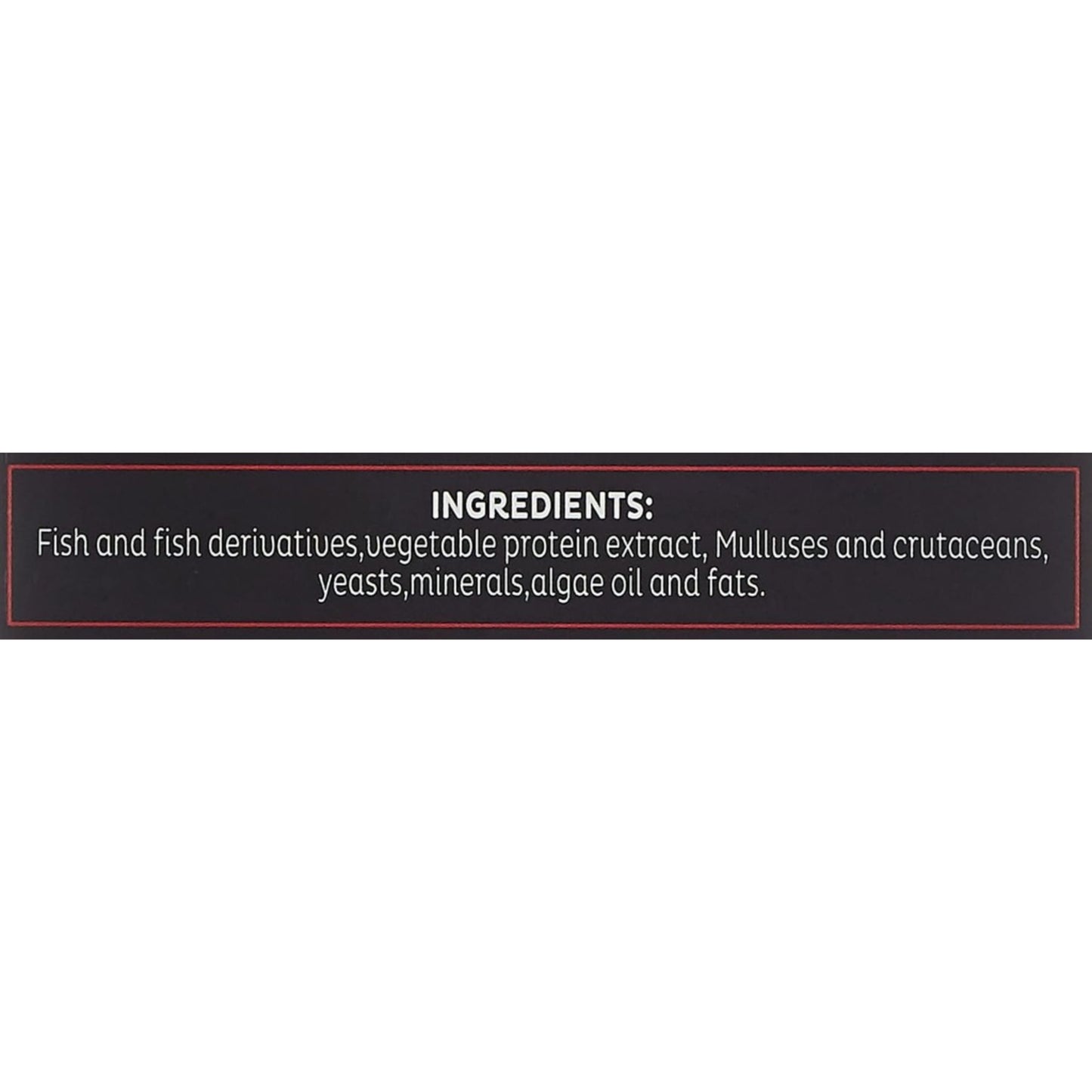 Ingredients list on a white background