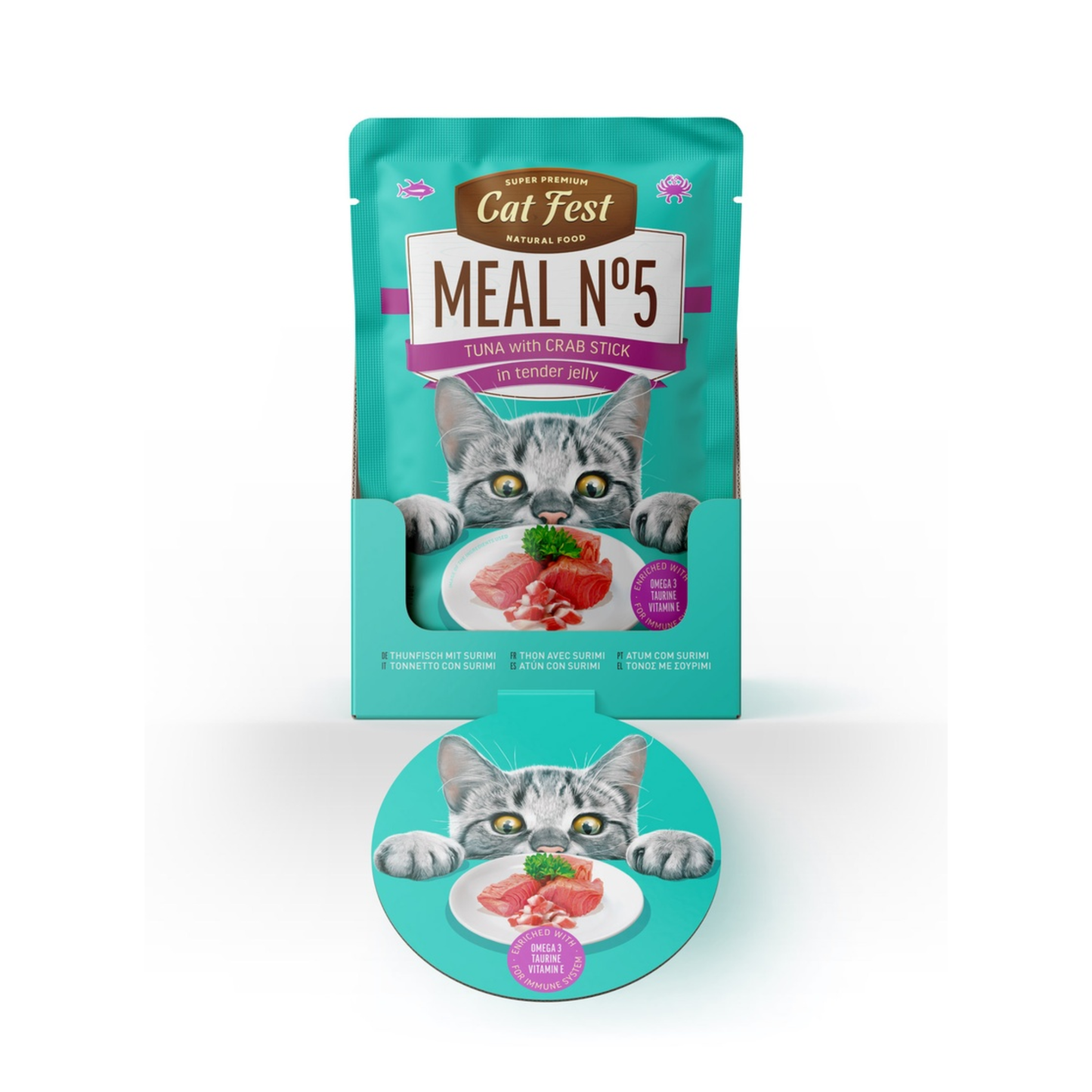 Cat Fest Wet Cat Food in Jelly & Tuna With Crab Stick - 50g