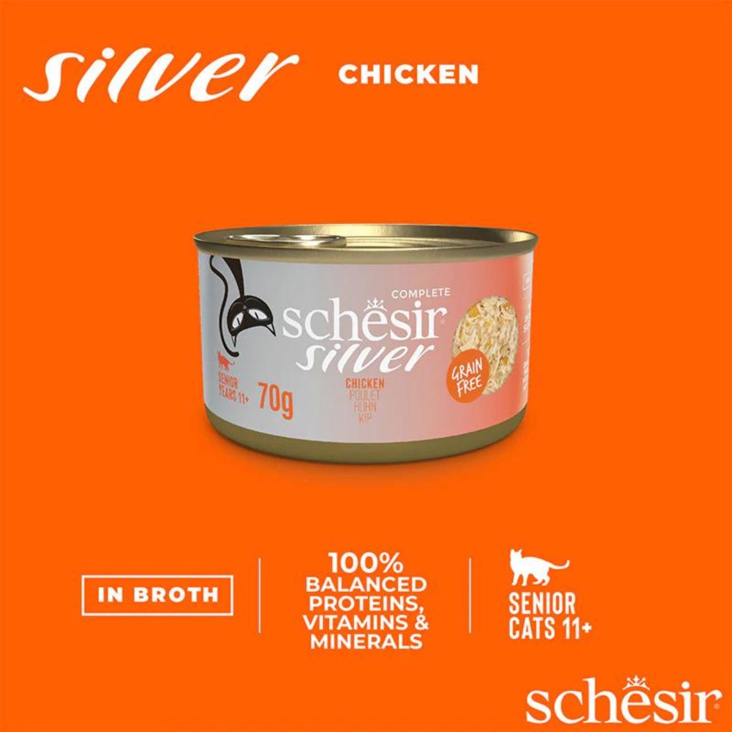 Schesir Silver Senior Cat Wholefood Chicken - 70G