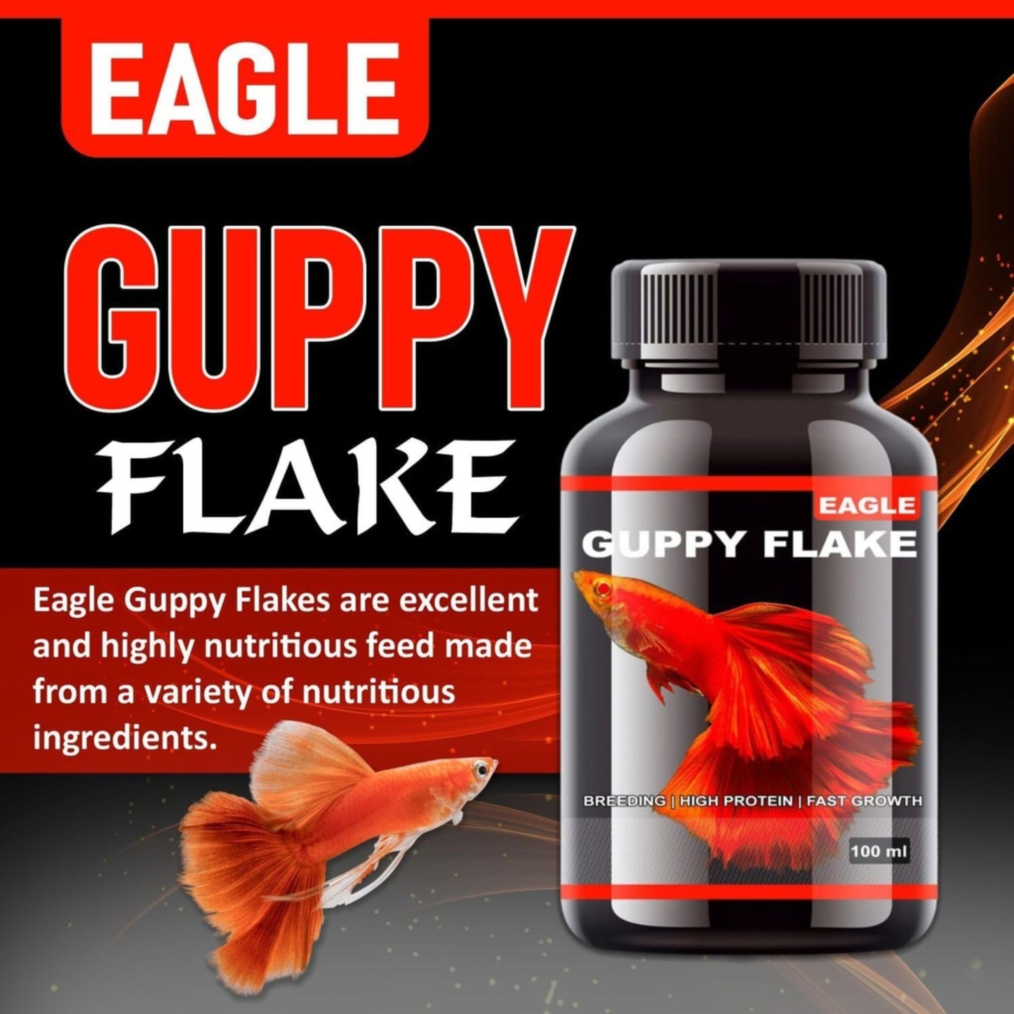 Horizone Eagle Guppy Flakes Fish Food – 100ml