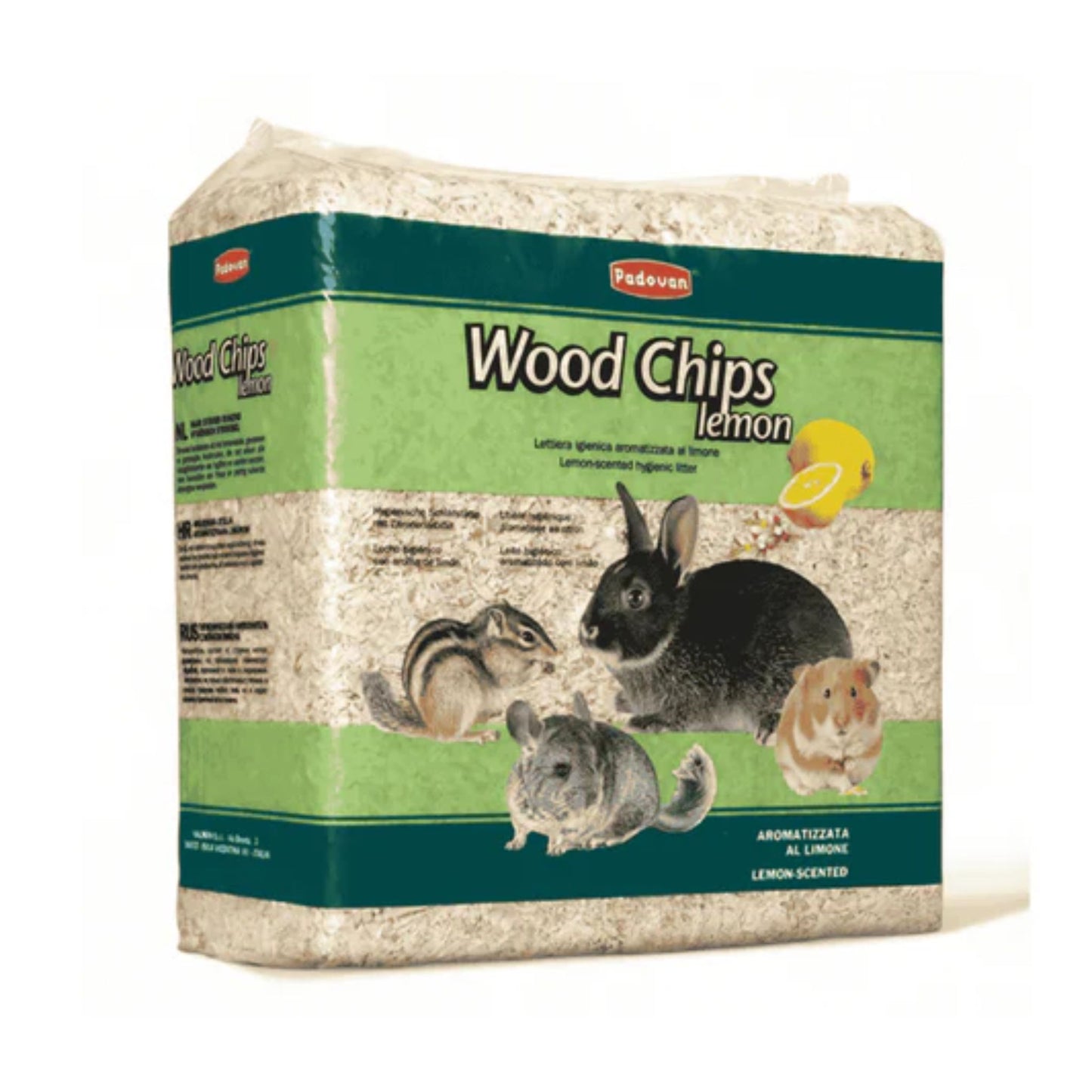 Padovan Wood Chips Lemon Scent Eco Bedding Pack – 56L/4kg