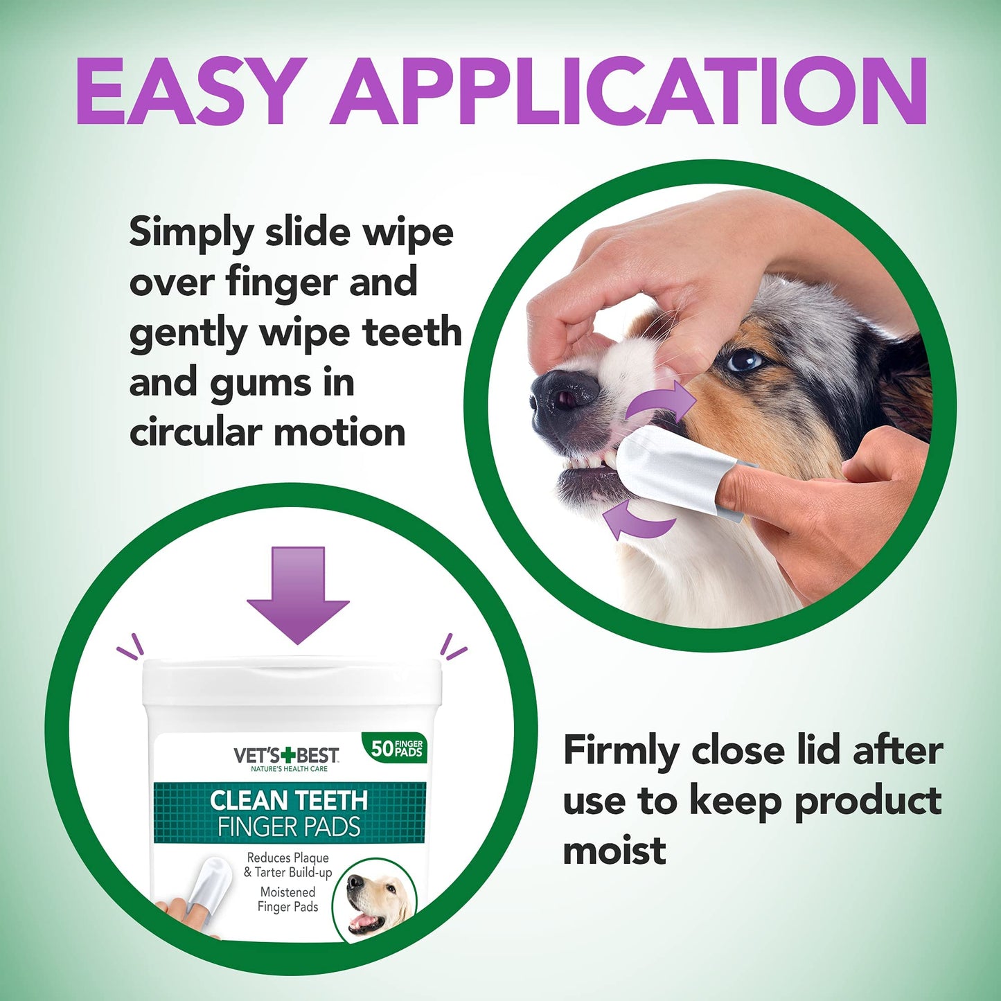 Vets best Clean Teeth Finger Pads Dental Wipes