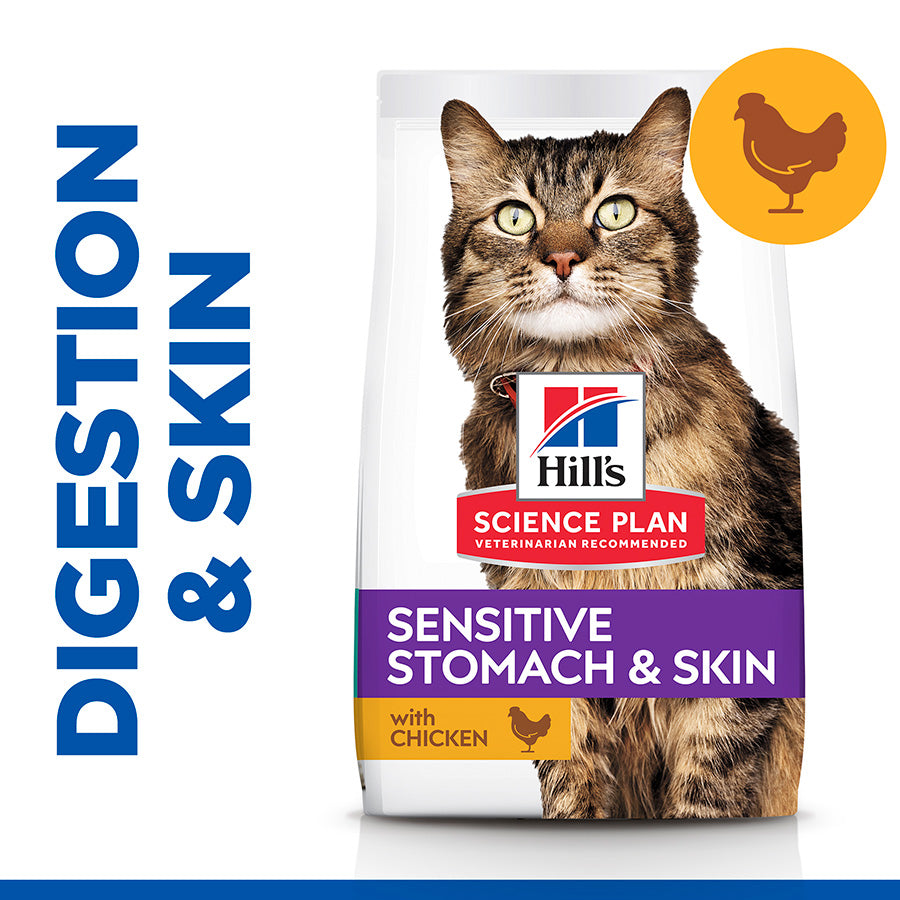 Hills Science Plan Sensitive Stomach & Skin Adult Cat Dry Food With Chicken