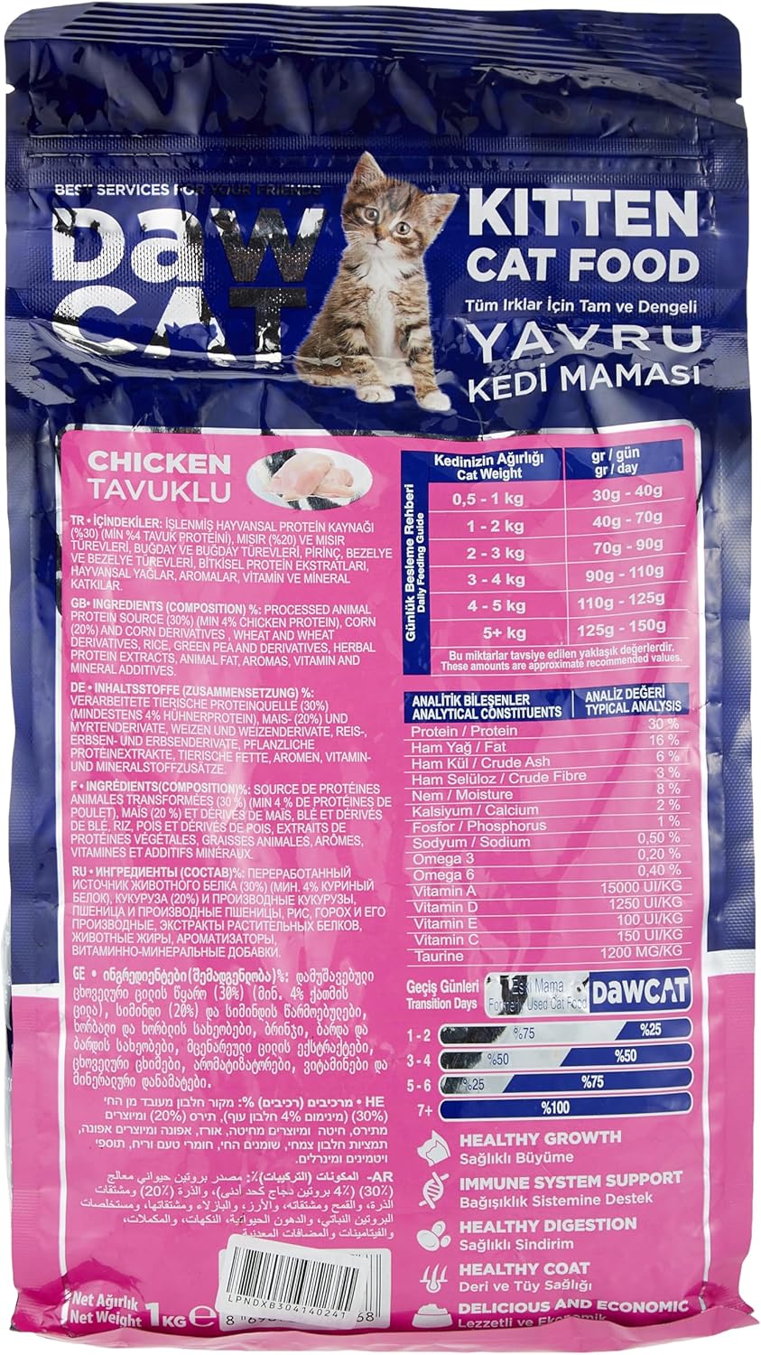 Dawcat Kitten Cat Dry Food Chicken
