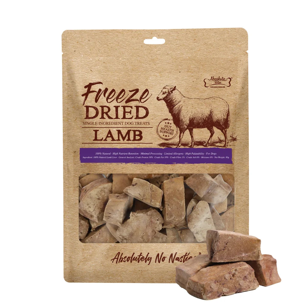 Absolute Bites Freeze Dried Dog Treat Lamb - 80g