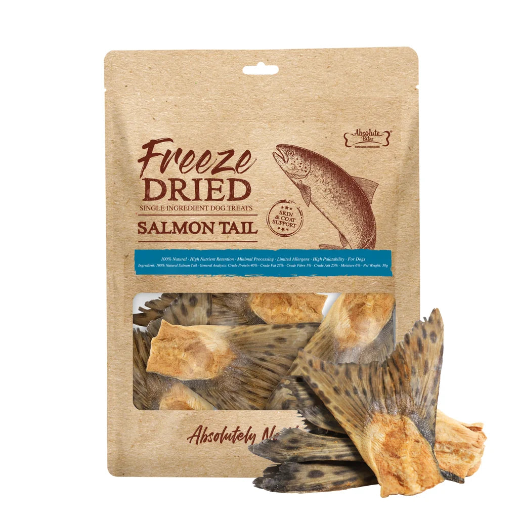 Absolute Bites Freeze Dried Dog Treat Salmon Tail - 40g