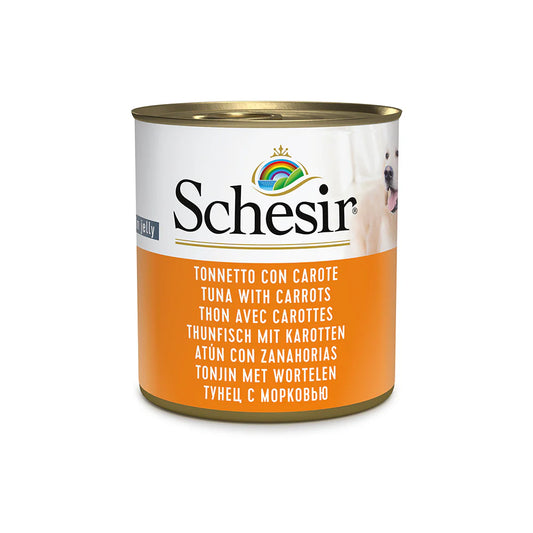 Schesir Dog Wet Food In Jelly Can-Tuna With Carrot - 285g