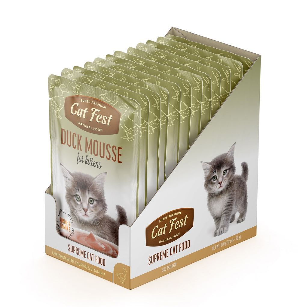 Cat Fest Duck Mousse For Kittens Soft Cat Wet Food