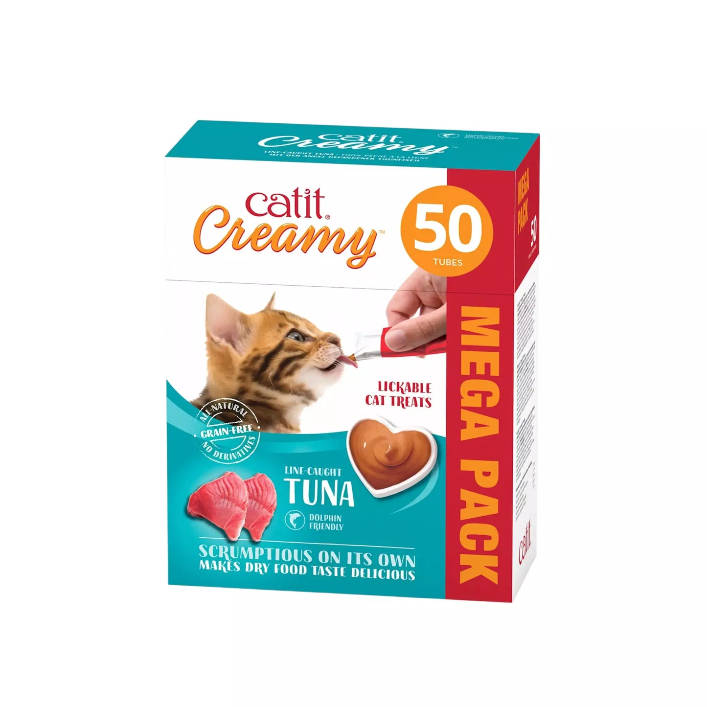 Catit Creamy Cat Treats Mega Pack Tuna - 50tubes/box