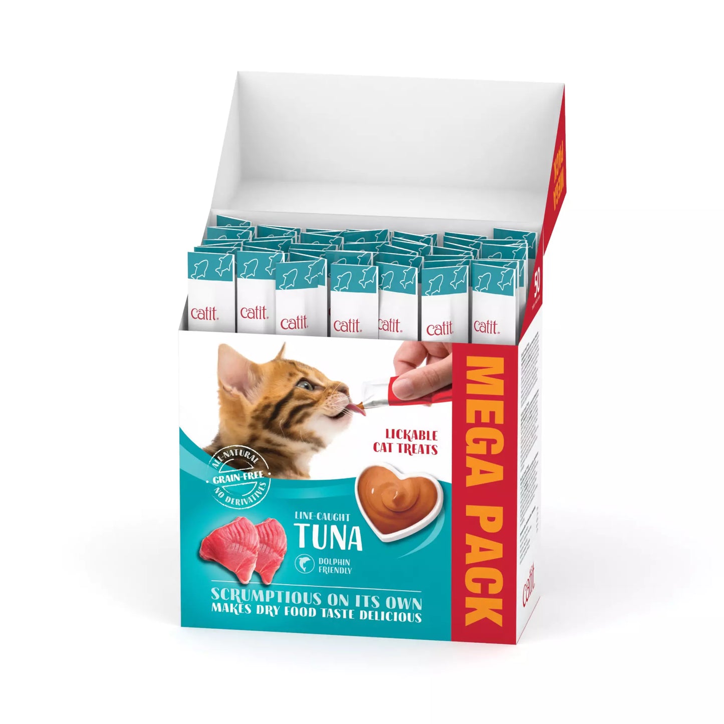 Catit Creamy Cat Treats Mega Pack Tuna - 50tubes/box