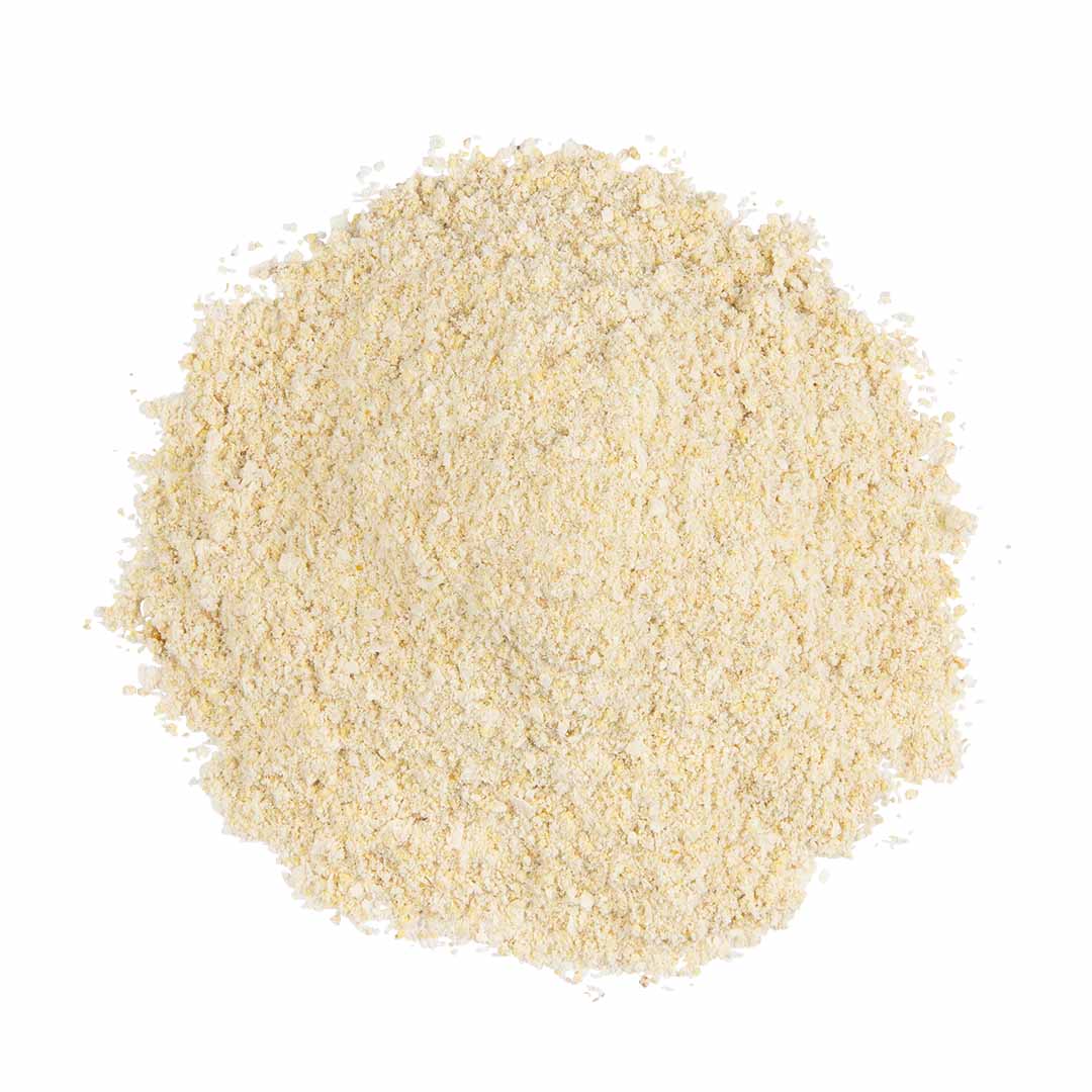 Beige powder on a white background