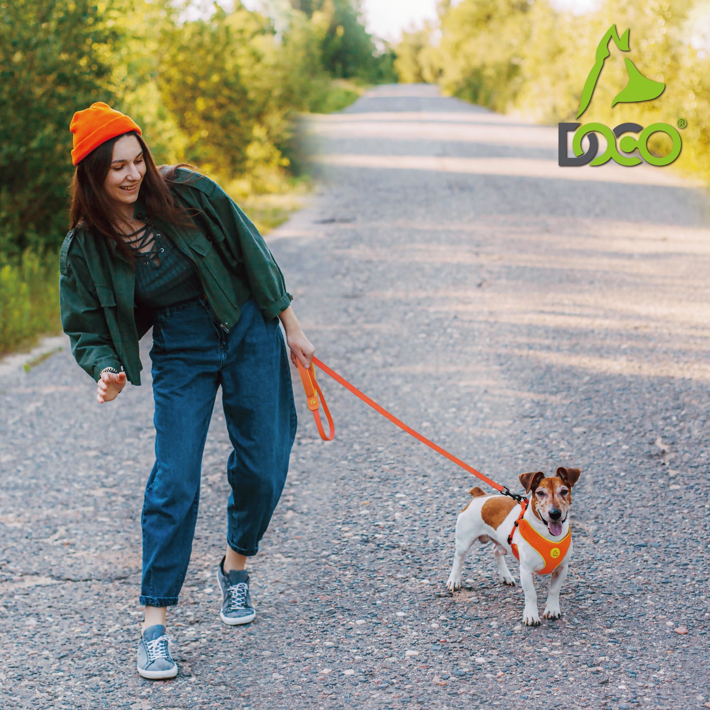 Doco Reflective Yellow Rope Mesh Dog Leash 1.5cm x 150cm Small