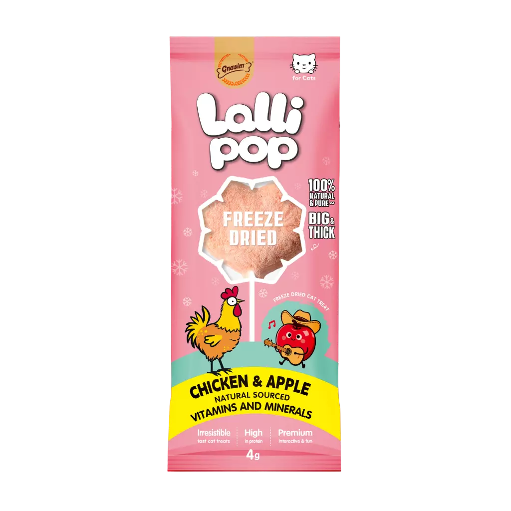 Gnawlers Freeze Dried Lollipop Cat Treat Chicken & Apple