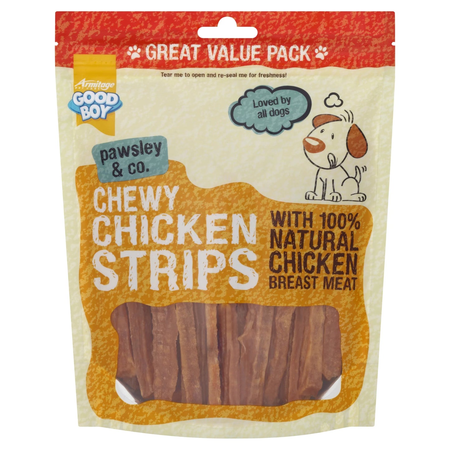 Good Boy Dog Treat Chewy Chicken Strips Value Pack - 350g