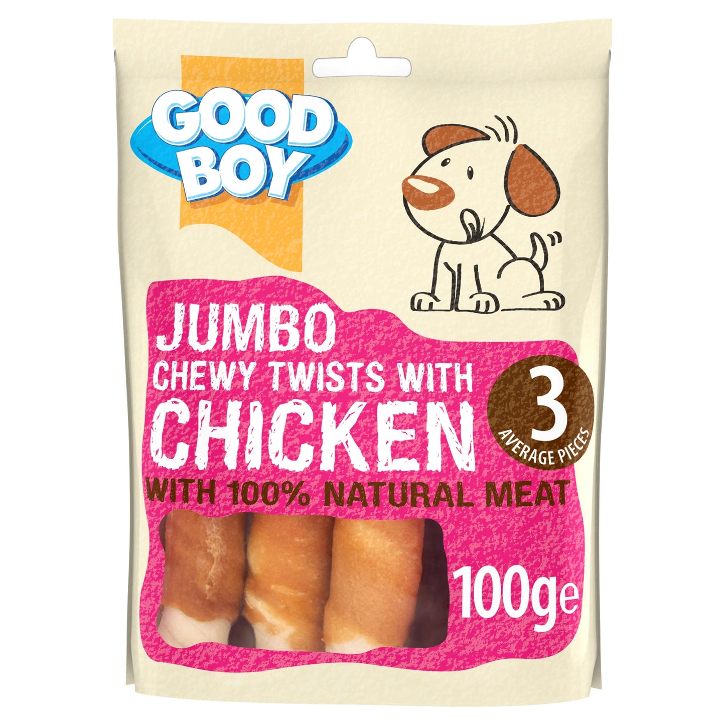 Good Boy Dog Treat Jumbo Chicken Chewy Twists - 100 g