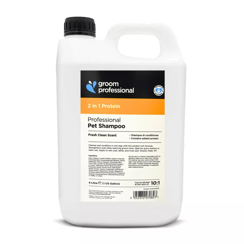 Groom Professional 2 In 1 Protein Shampoo + Conditioner for Dog & Cat
