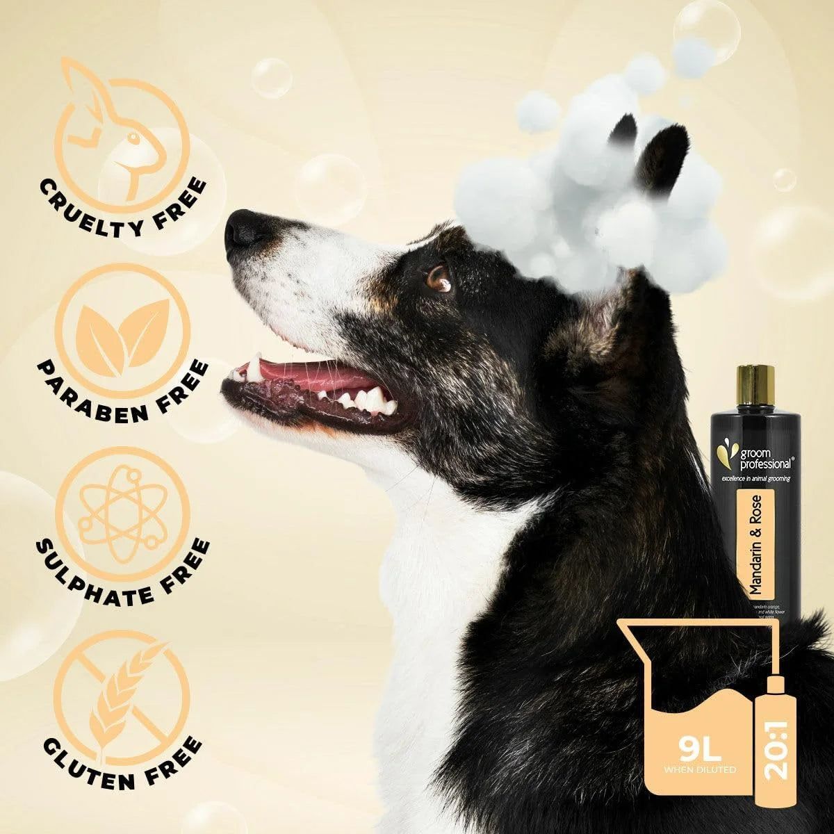 Groom Professional Mandarin & Rose Dog Shampoo - 450ML