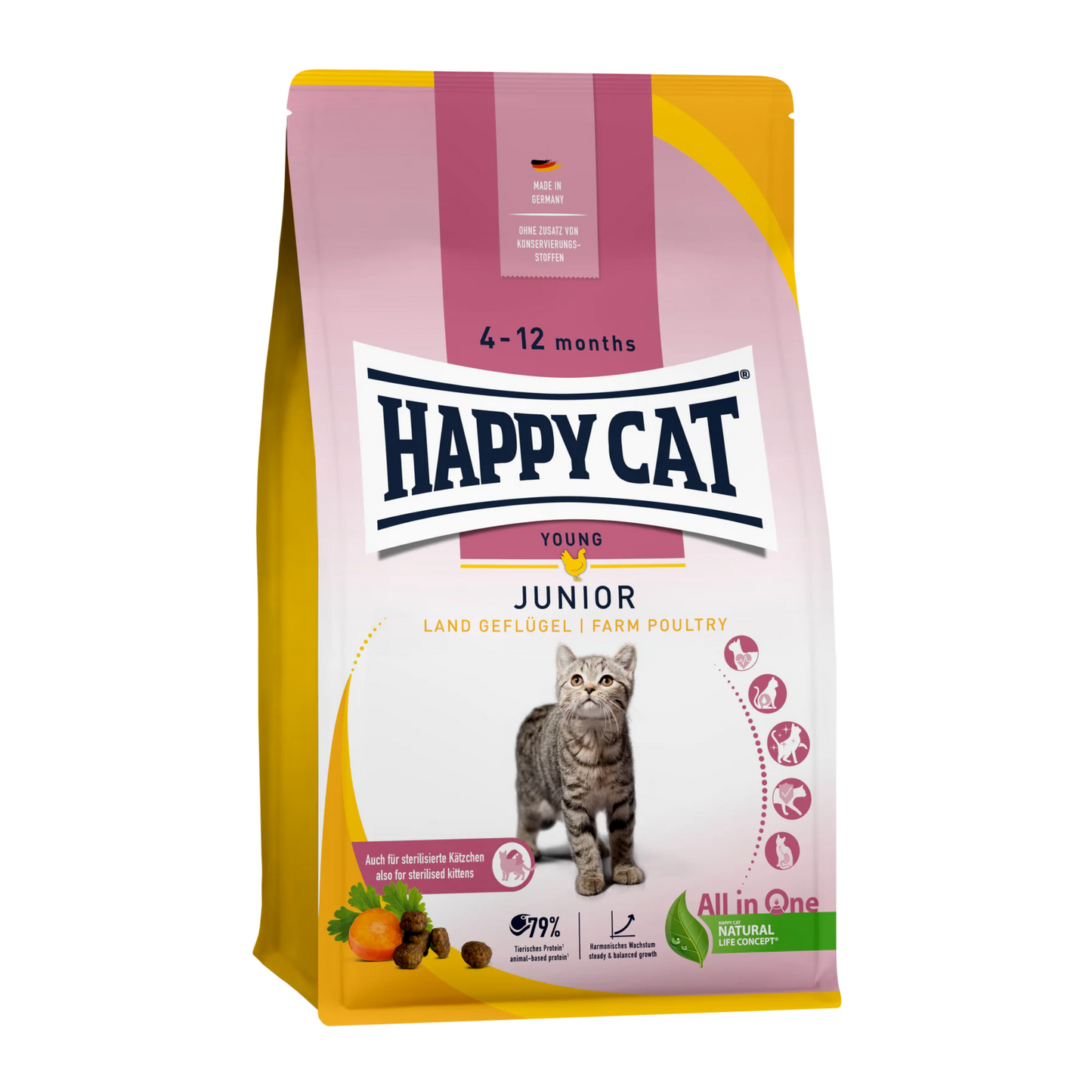 Happy Cat Dry Food Junior Land Geflugel Poultry - 4kg